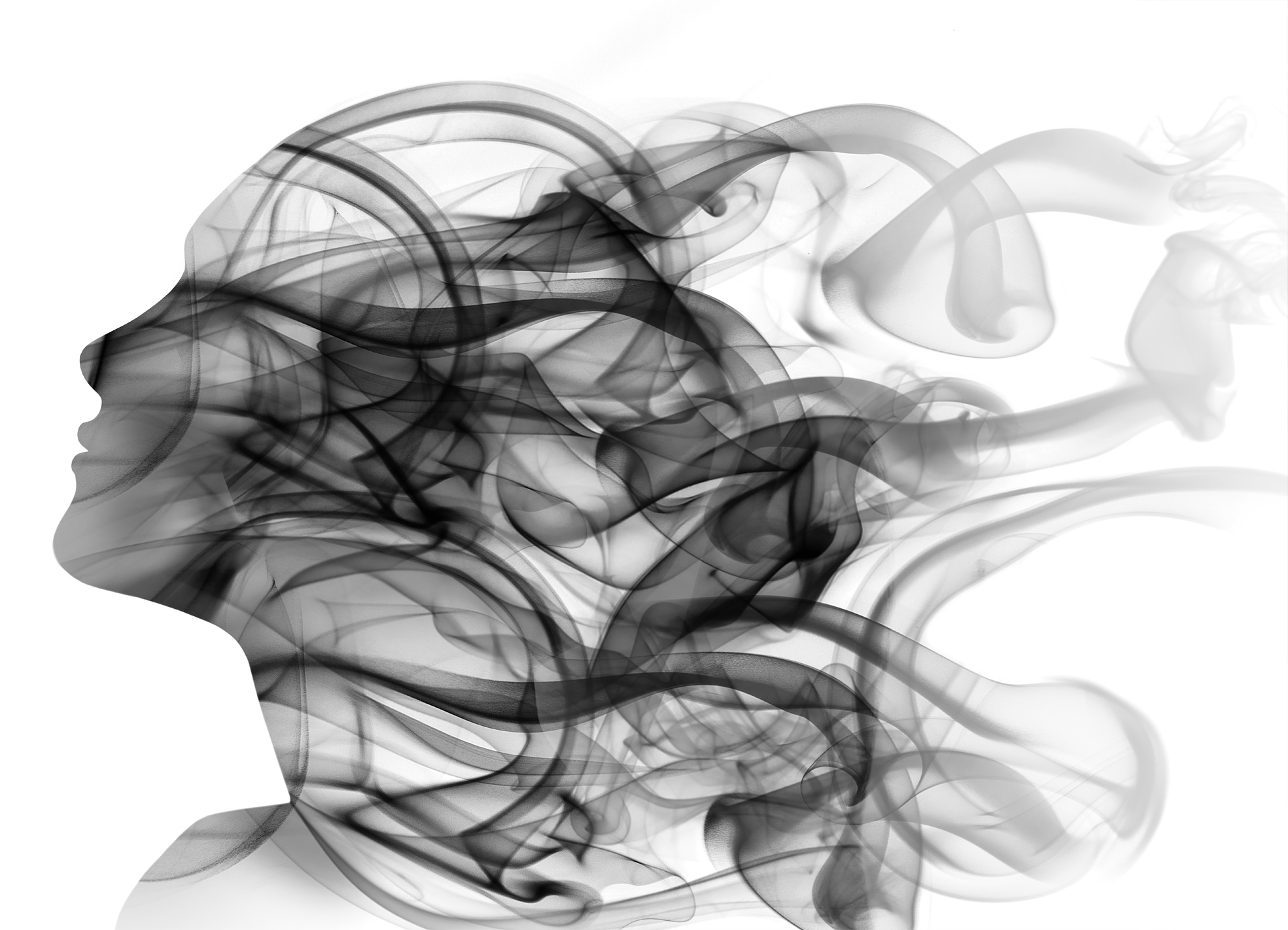 Tapeta Woman and smoke