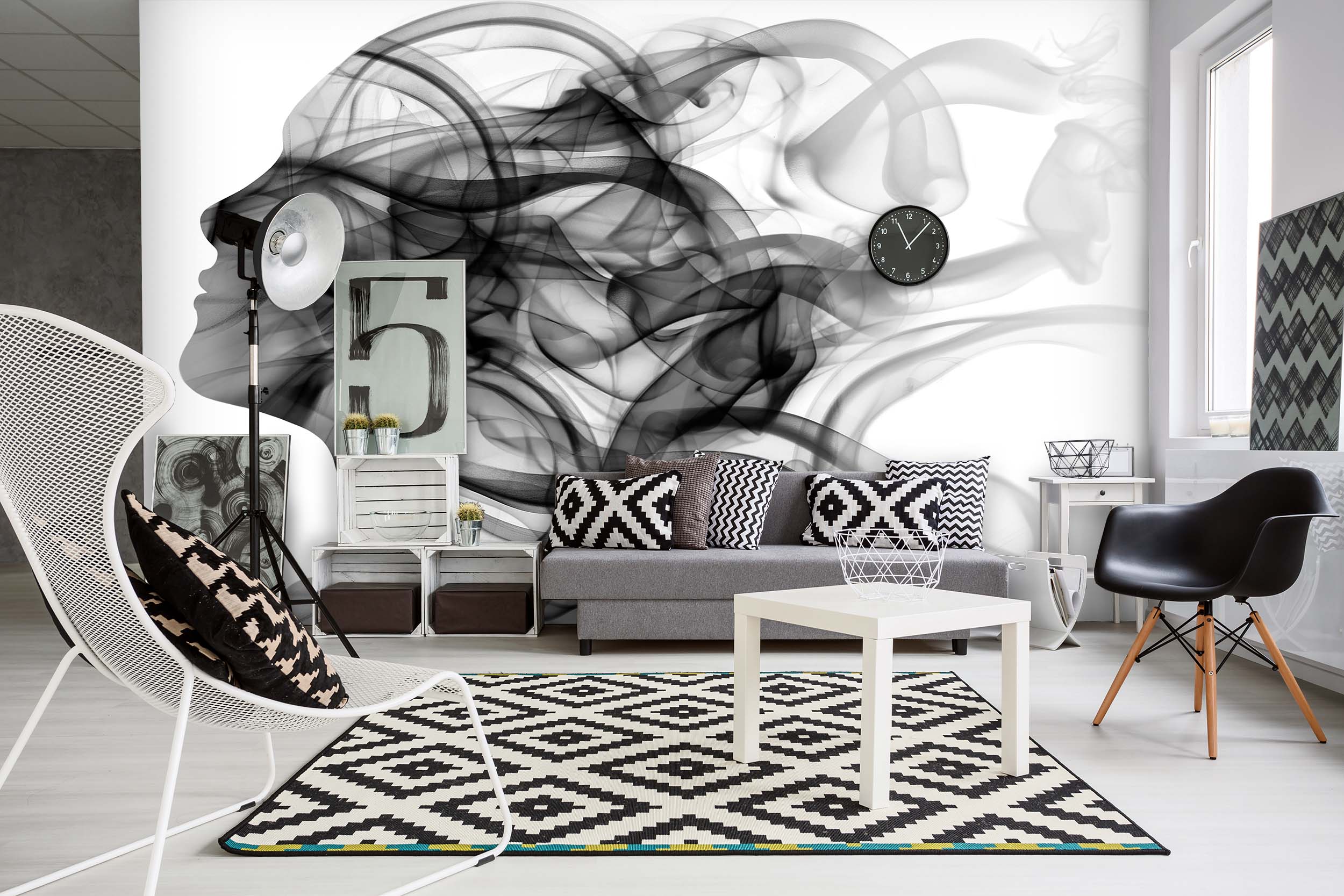 Tapeta Woman and smoke
