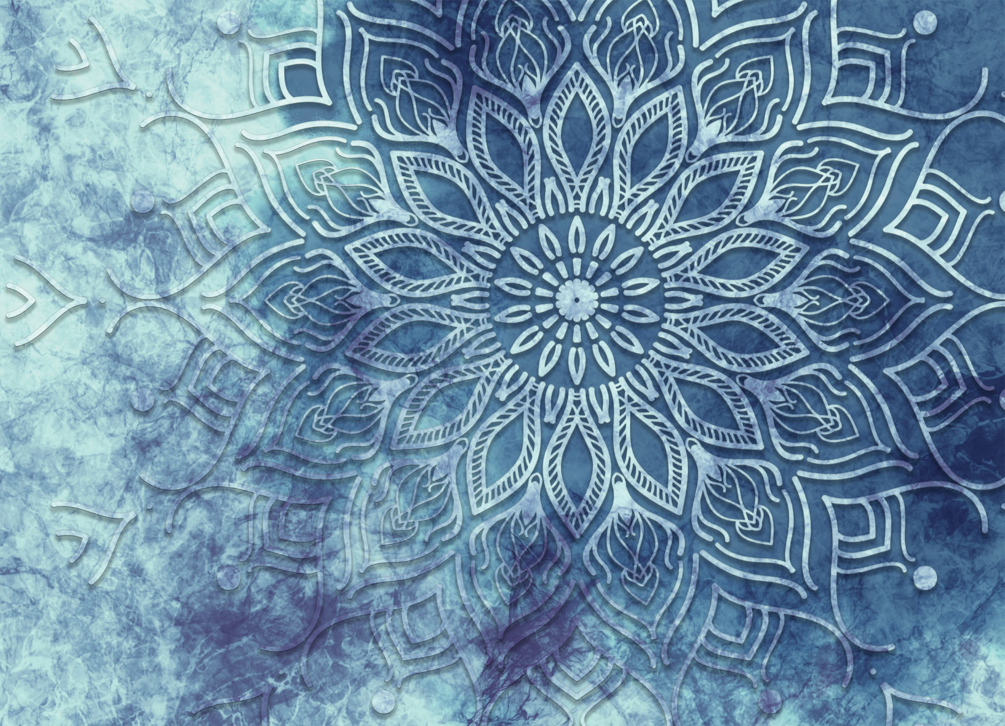 Tapeta na zeď Mandala modrá