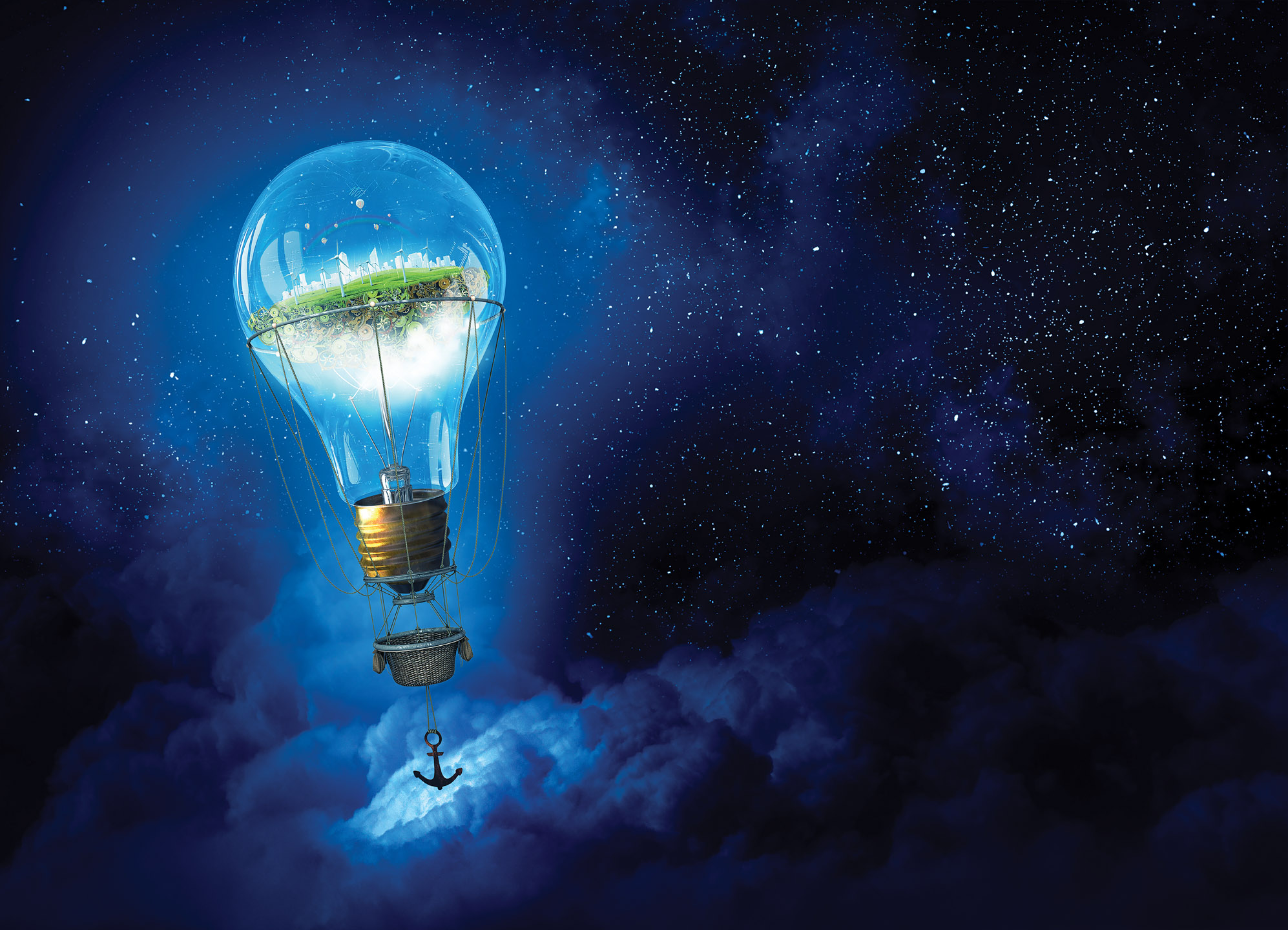 Tapeta Balón na noční obloze