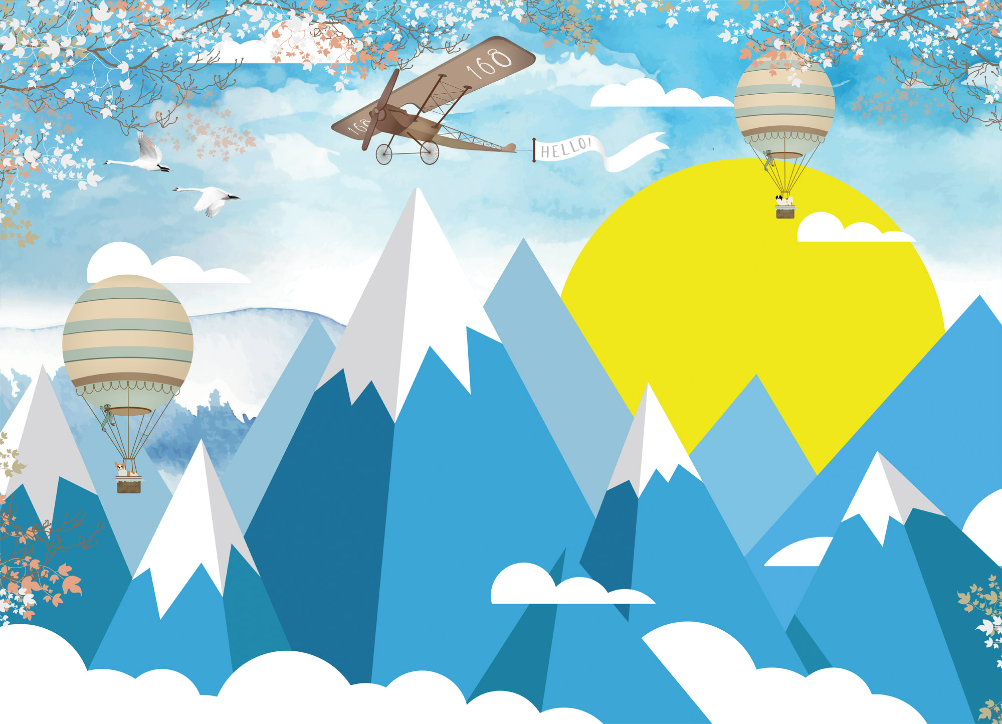 Dětská tapeta Hory