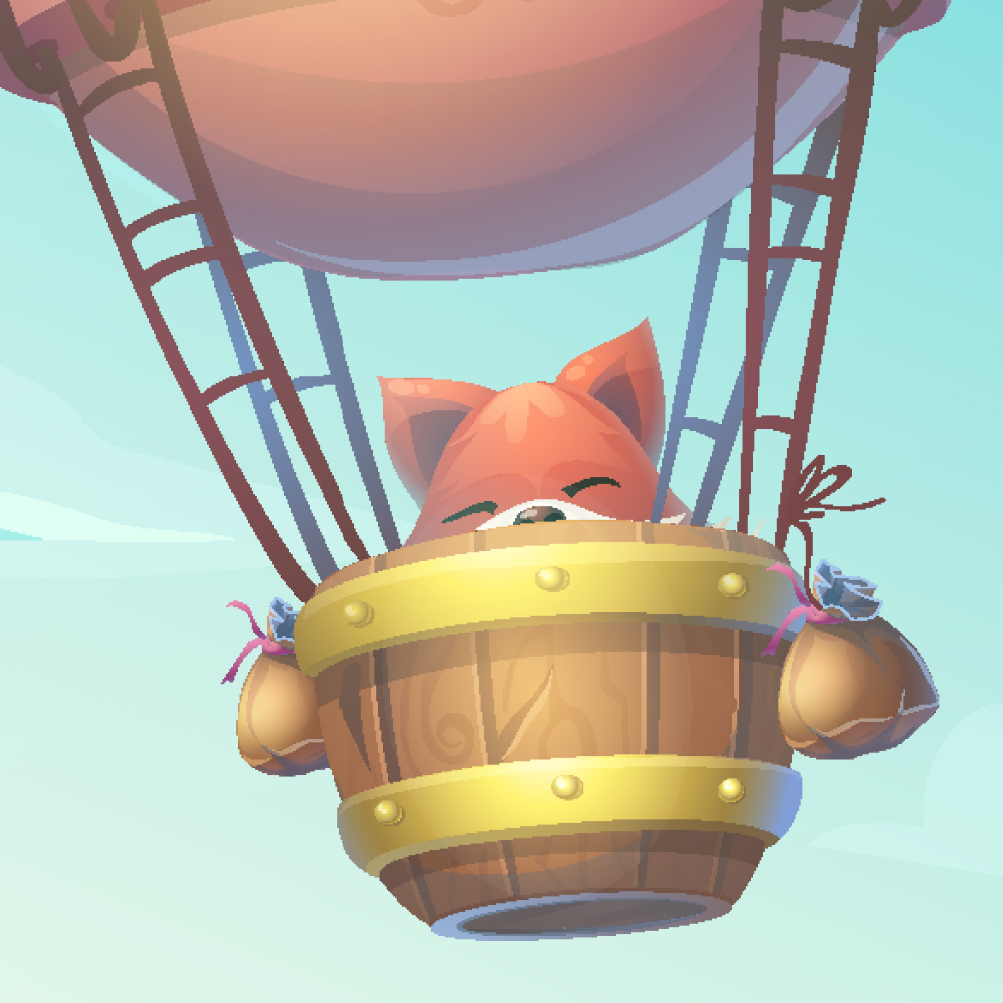 Dětská tapeta Pohádková krajina (pixel-art)