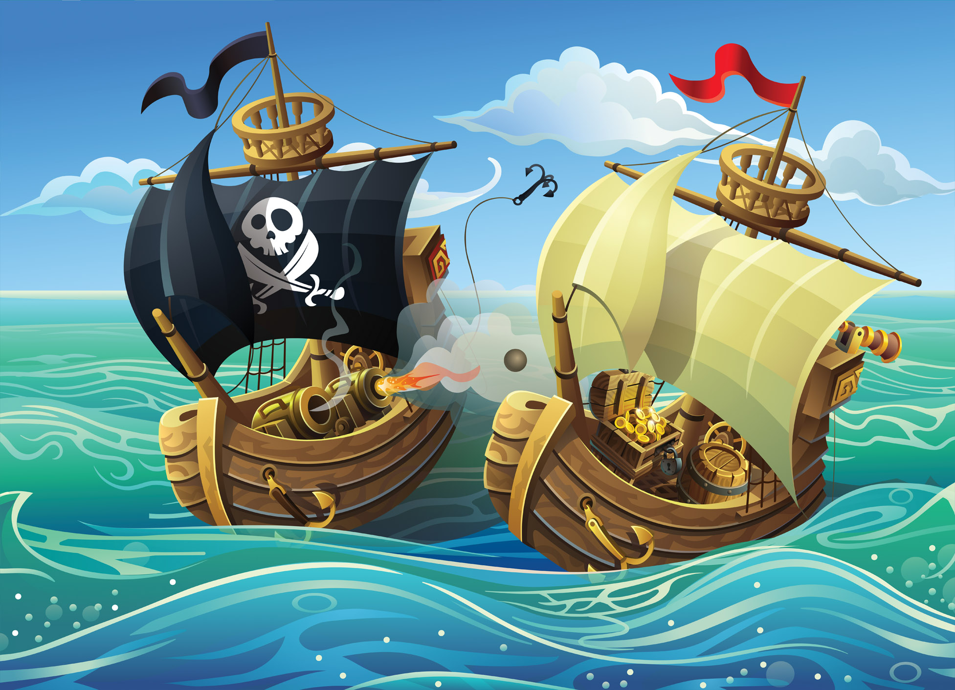 Dětská tapeta Piráti útočí