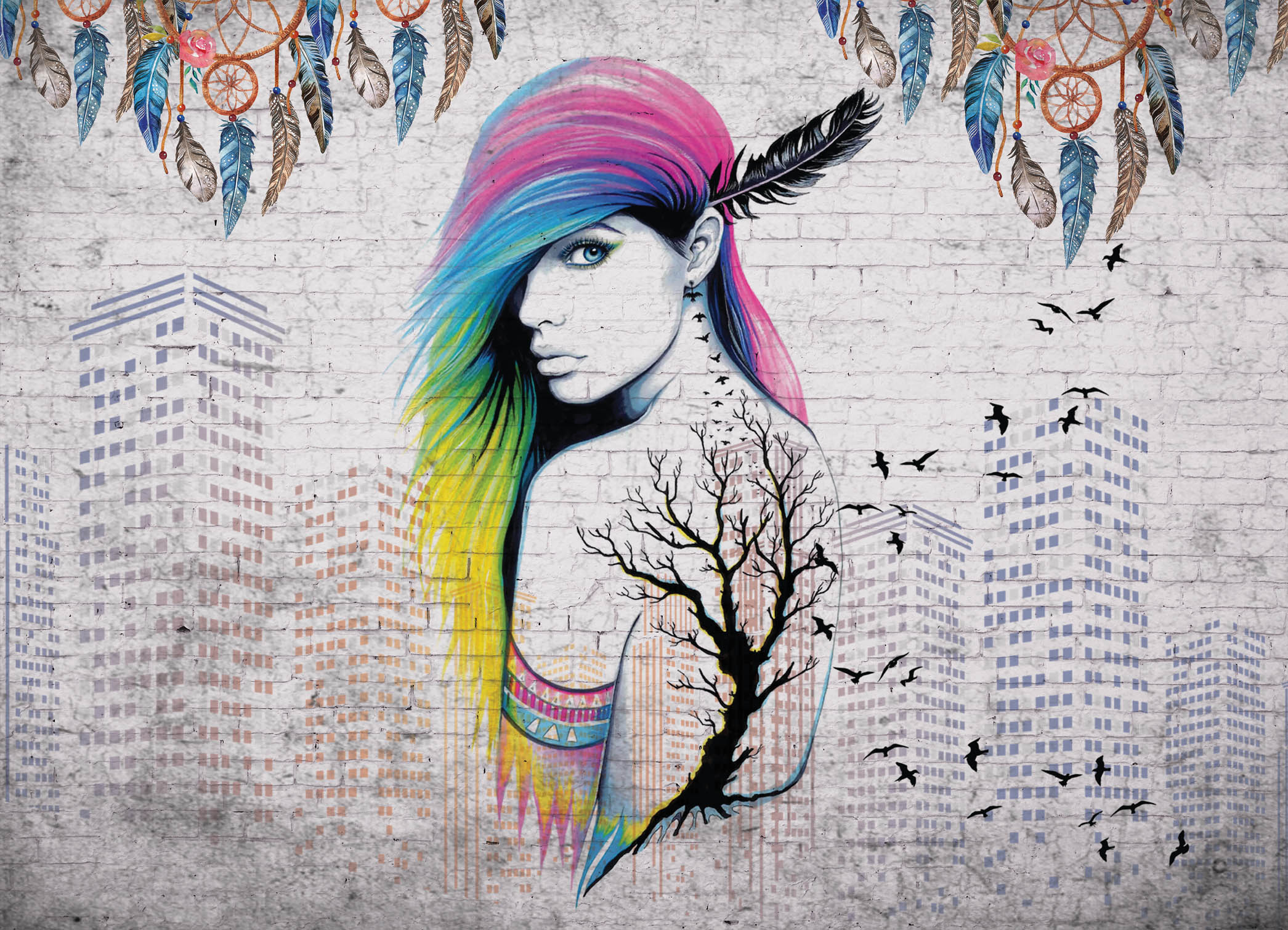 Tapeta Graffiti dívka