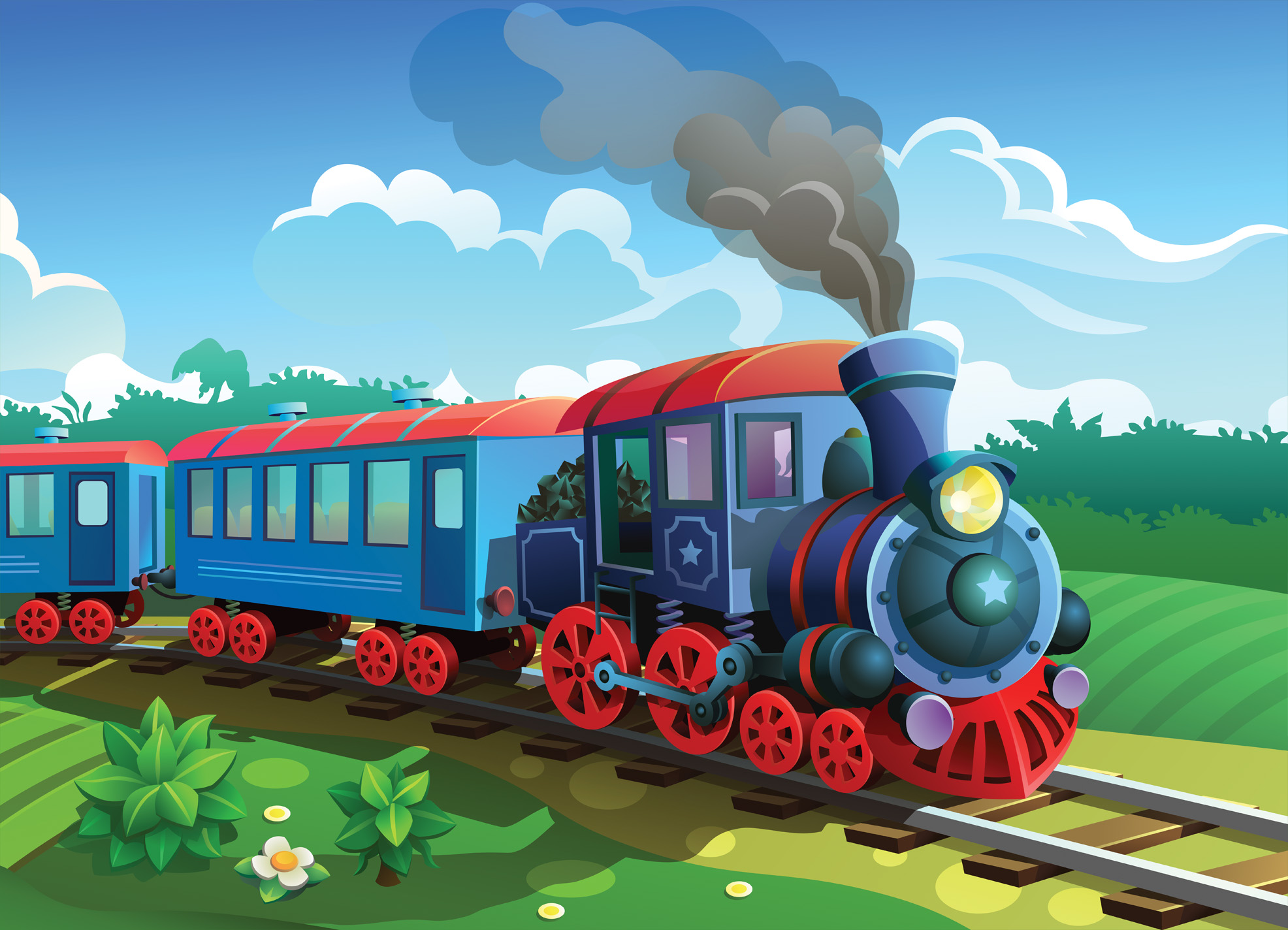 Dětská tapeta Vláček