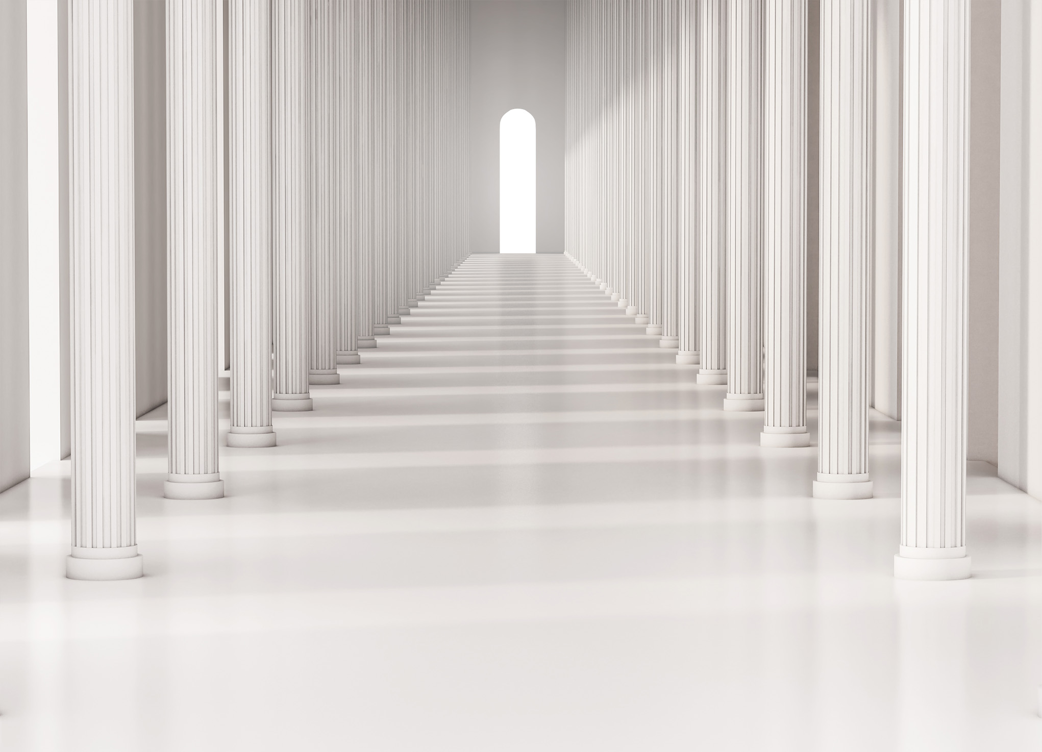 Tapeta 3D chodba románské sloupy