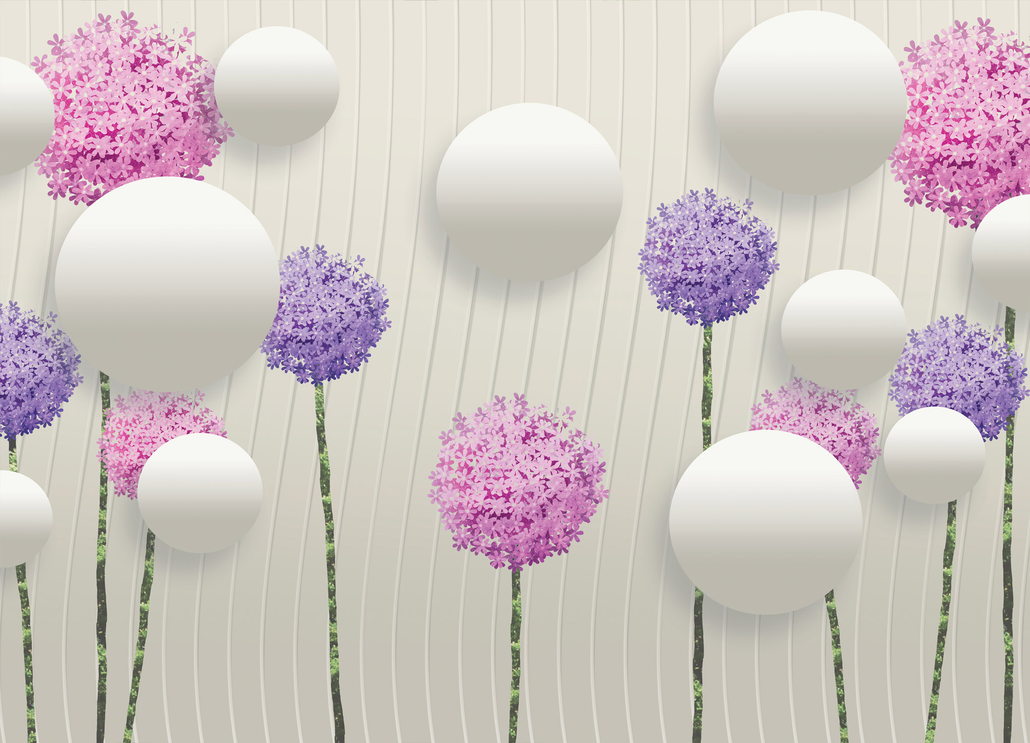 Tapeta 3D česnek ozdobný