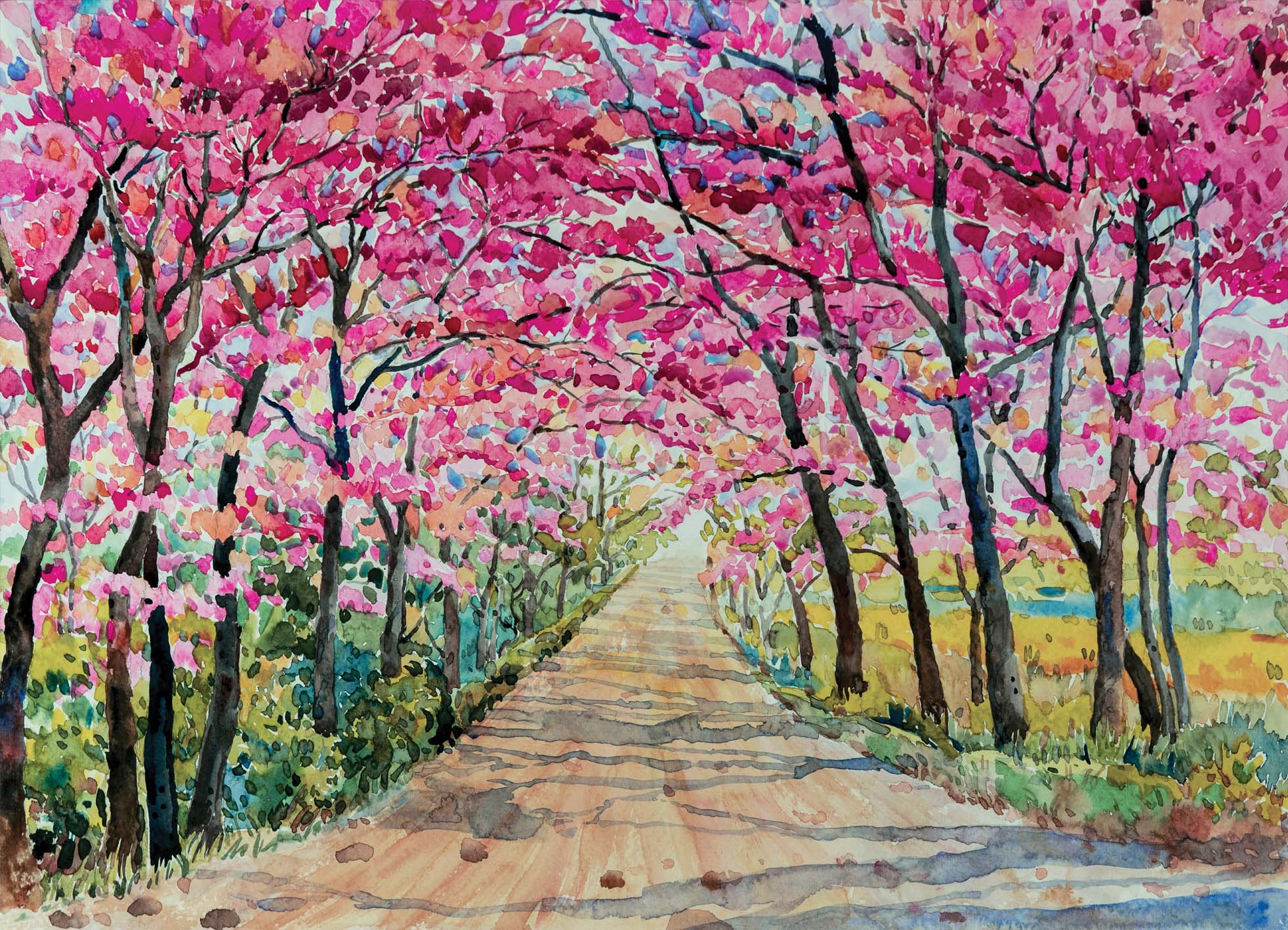 Tapeta Malba Himálajská třešeň