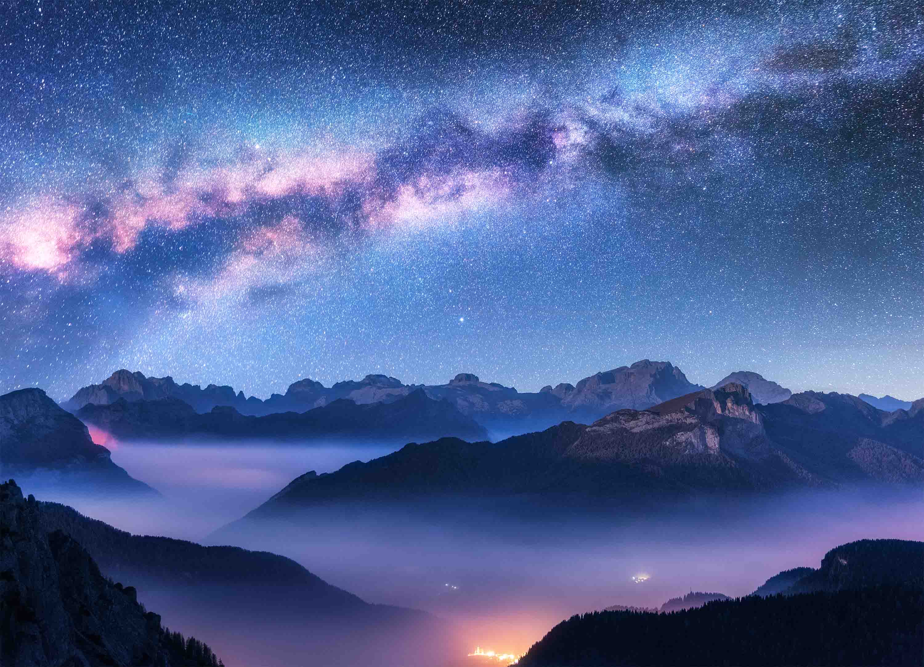 Tapeta Mléčná dráha nad horami