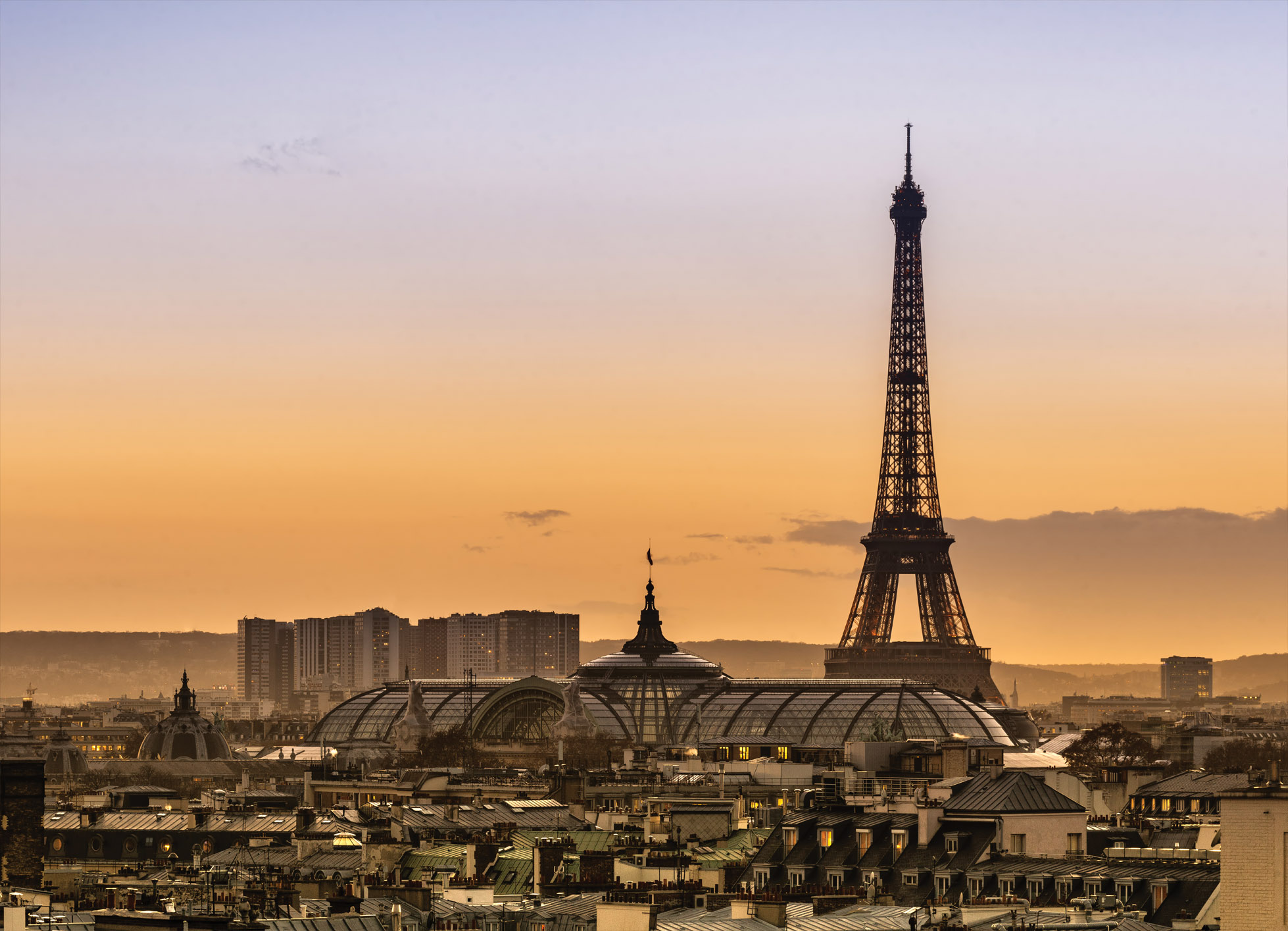 Tapeta Západ Slunce Paříž