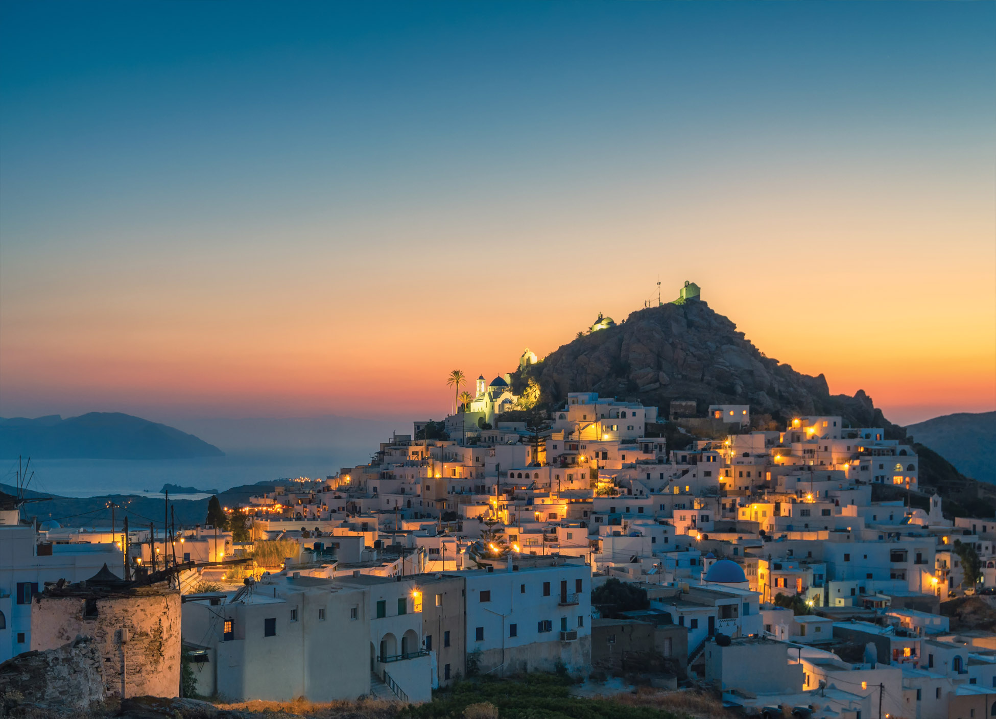 Tapeta Noční Řecko