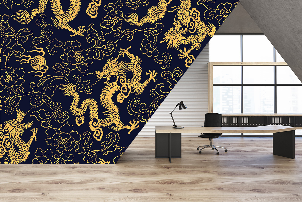 Tapeta Zlatý čínský drak