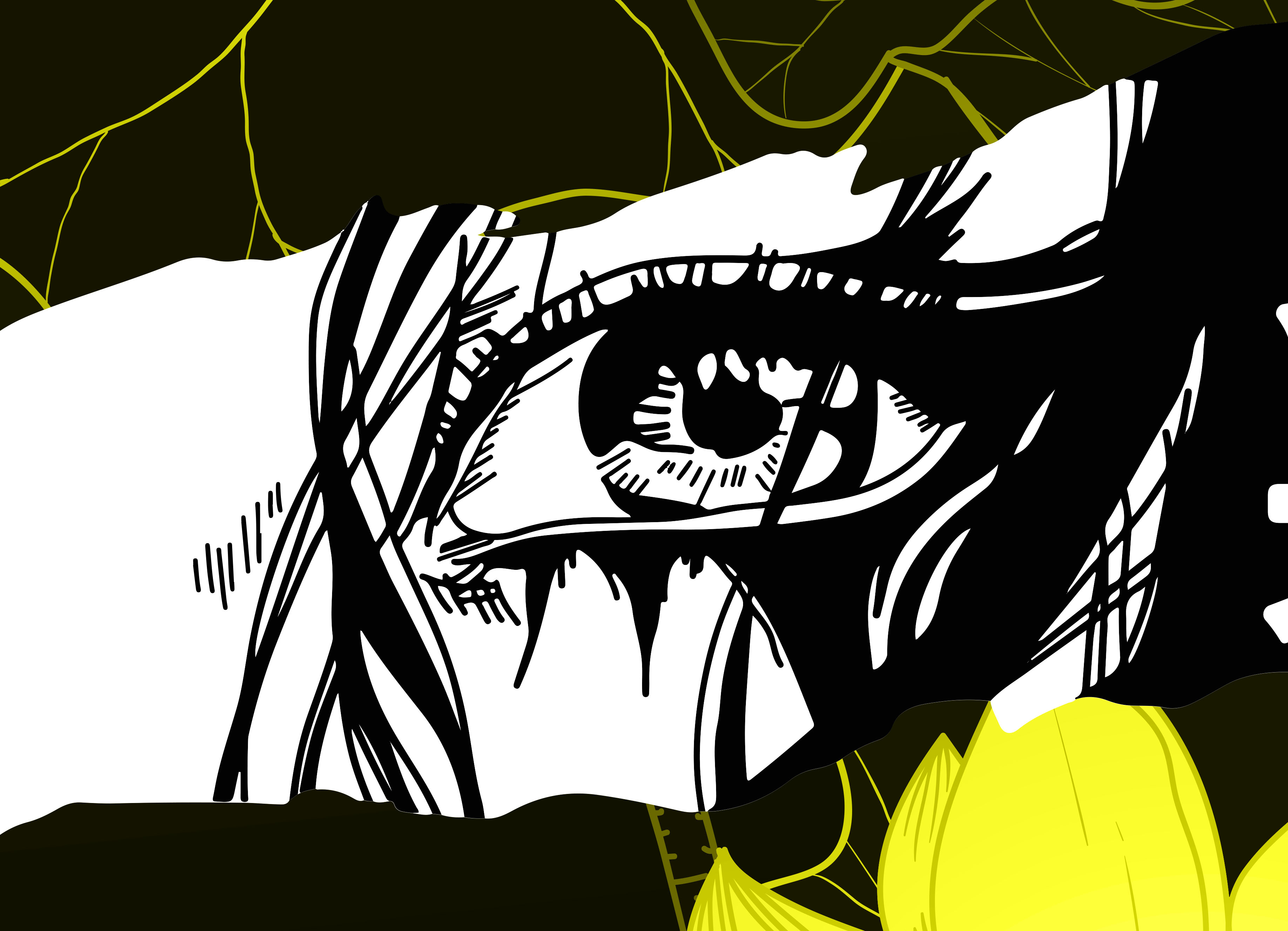 Tapeta Oči s čínským nápisem