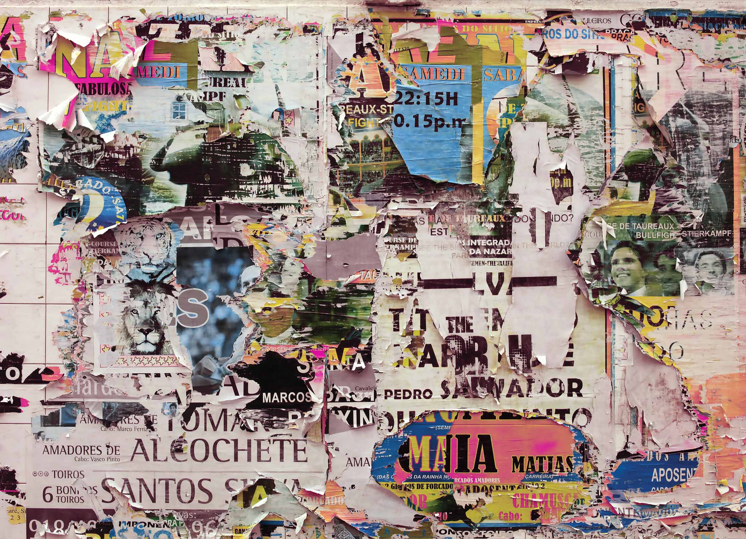 Tapeta Zeď se starými plakáty