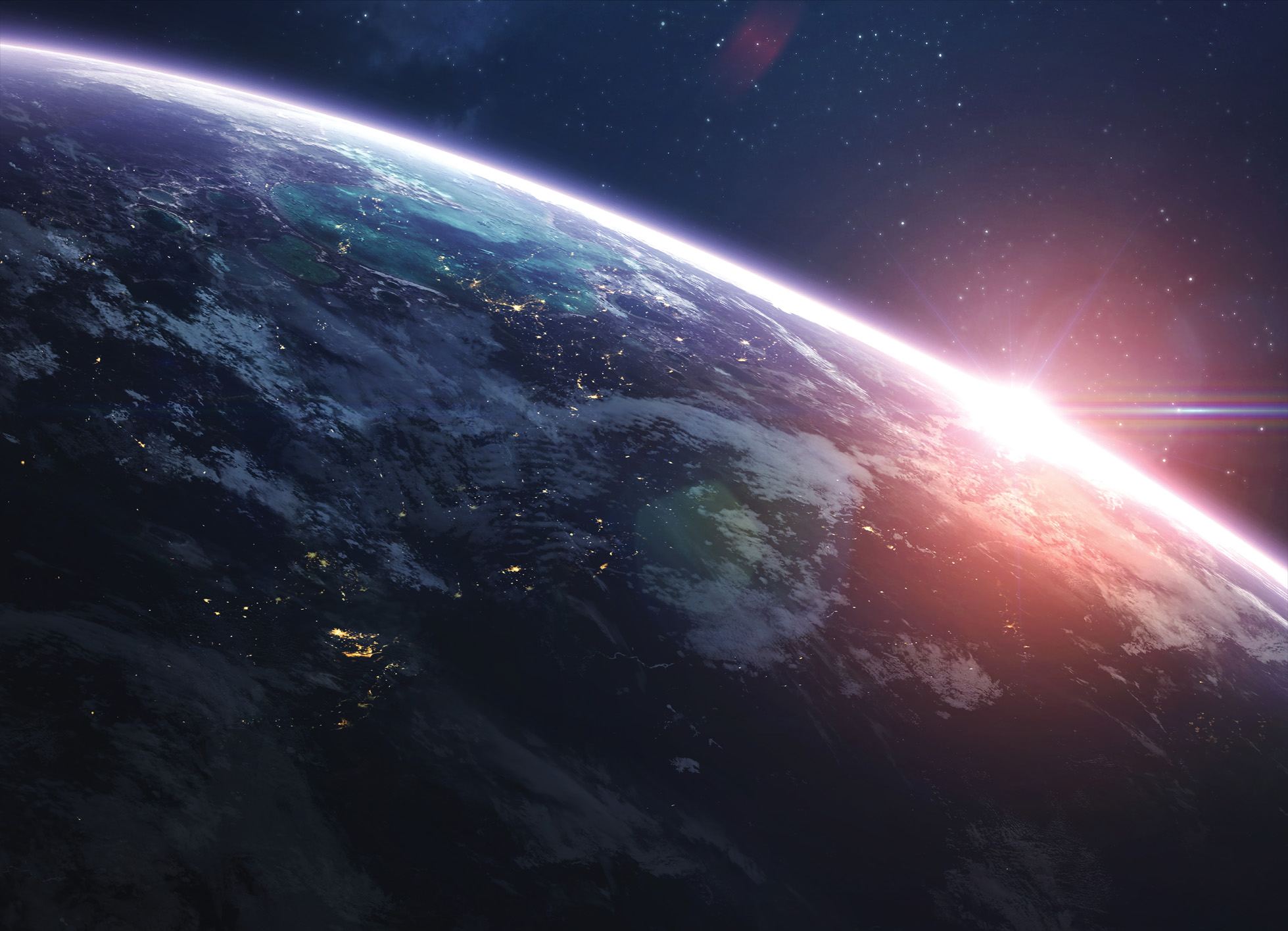 Tapeta Východ slunce z vesmíru