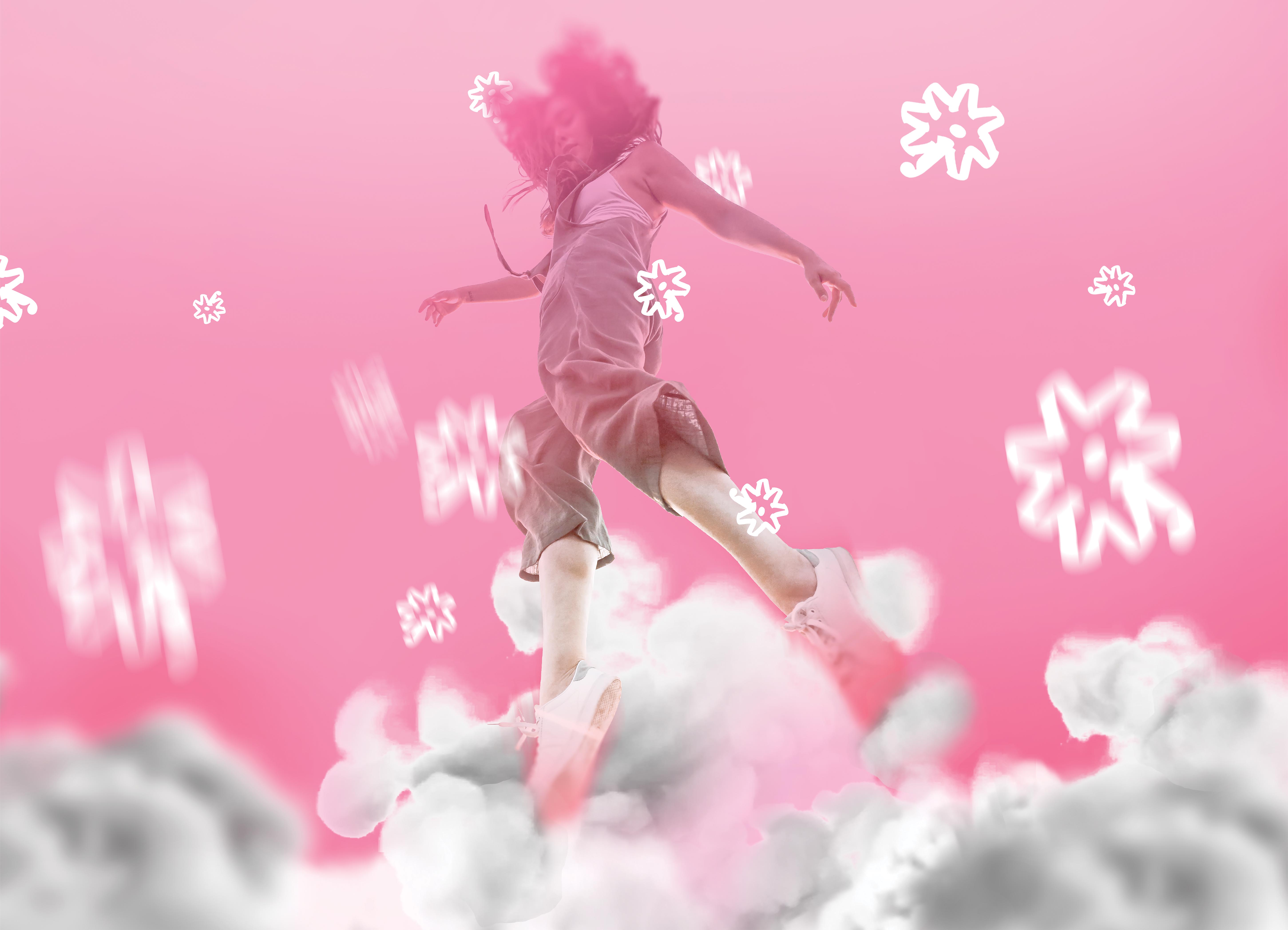 Tapeta Dívka v oblacích