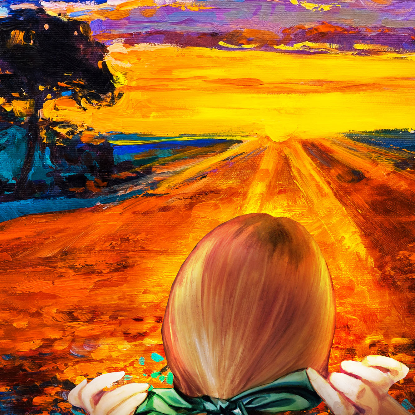 Tapeta Malovaná dívka v makovém poli