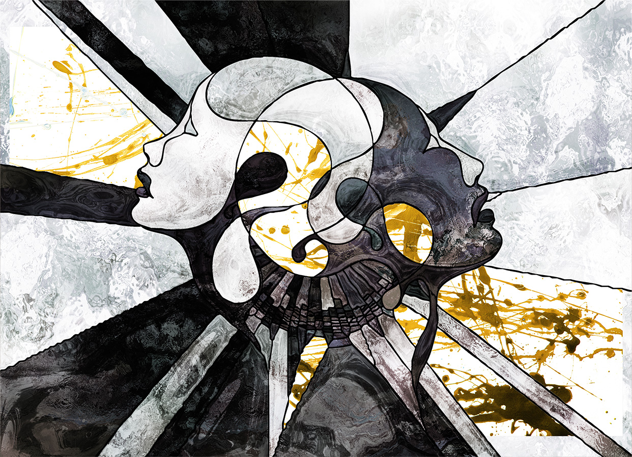 Tapeta Muž & žena vitráž