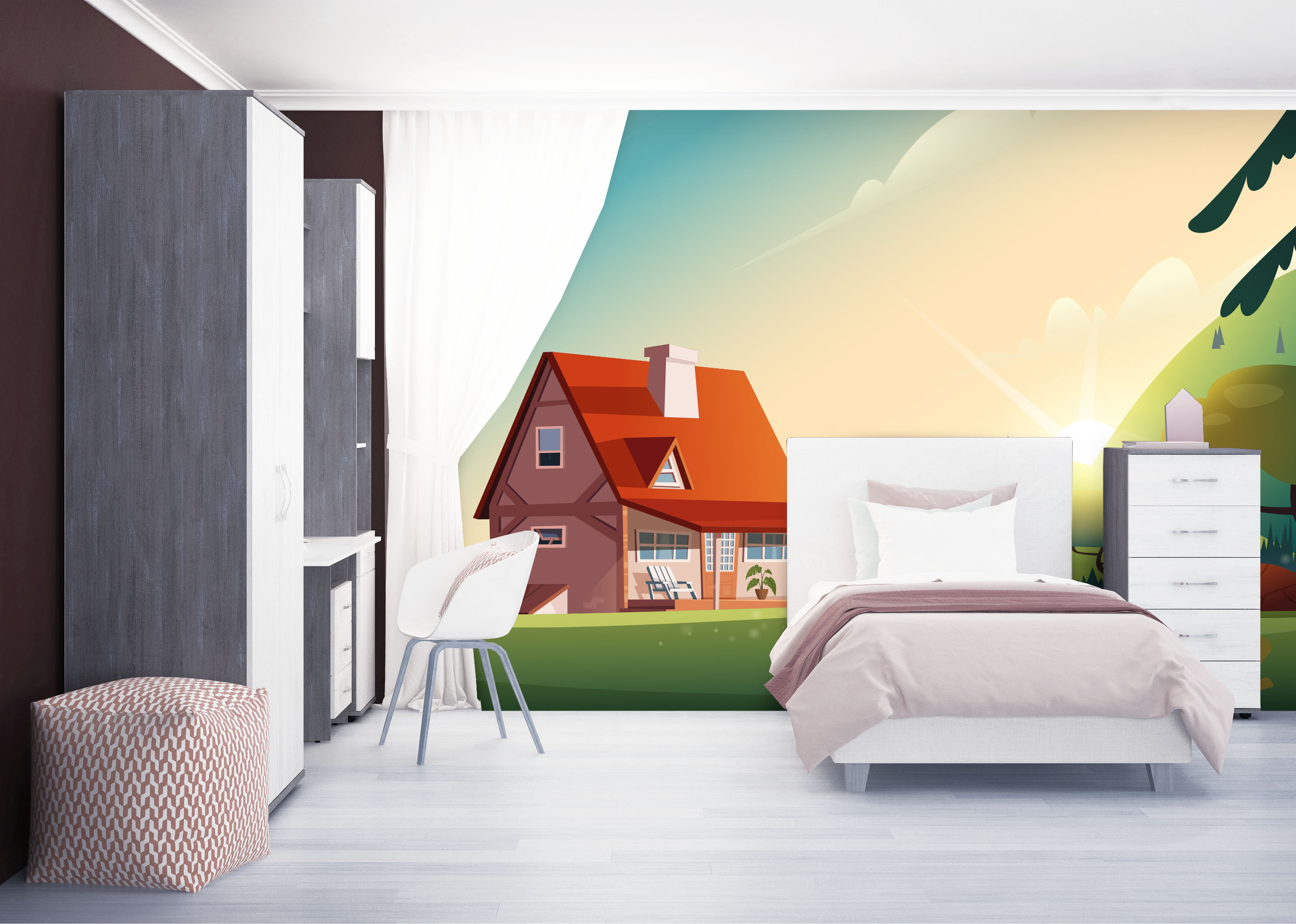 Tapeta Chaloupka s úsvitem