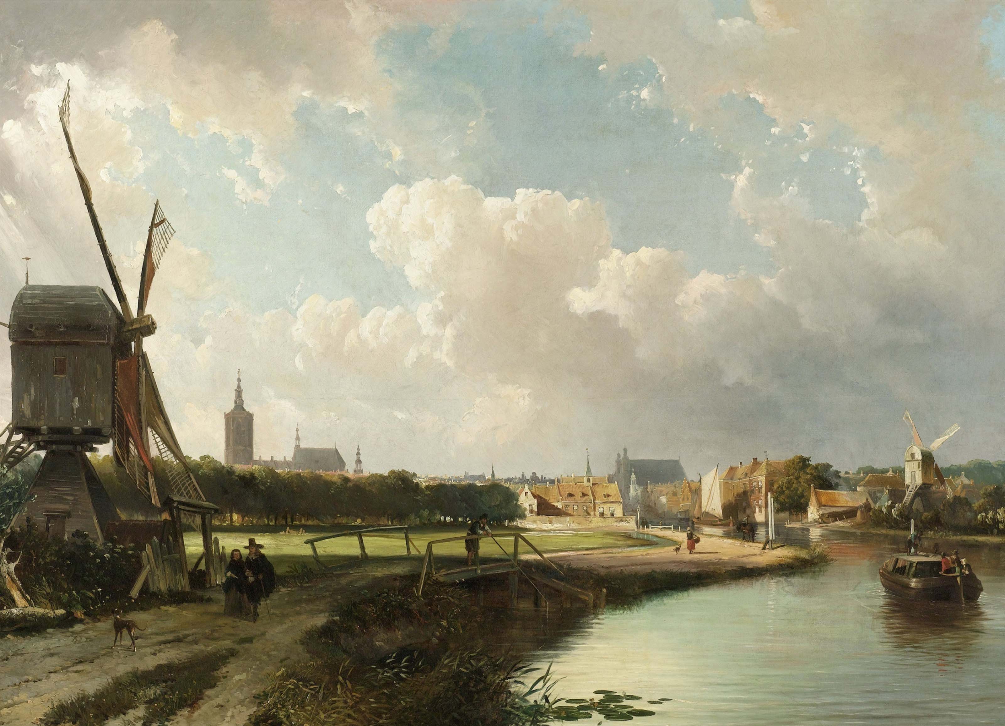 Malba Tapeta Pohled na Haag z kanálu Delft Kasparus Karsen