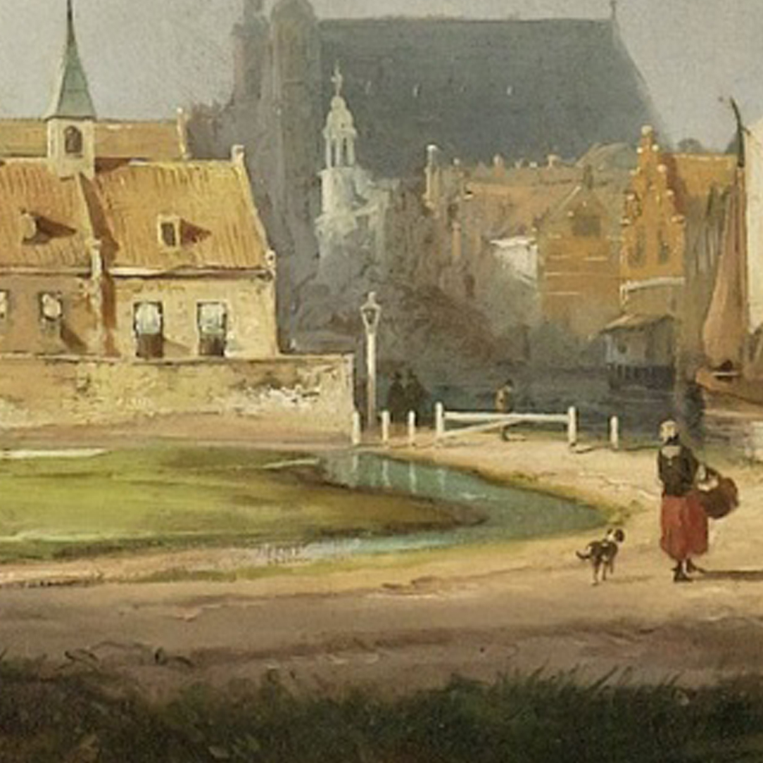 Malba Tapeta Pohled na Haag z kanálu Delft Kasparus Karsen