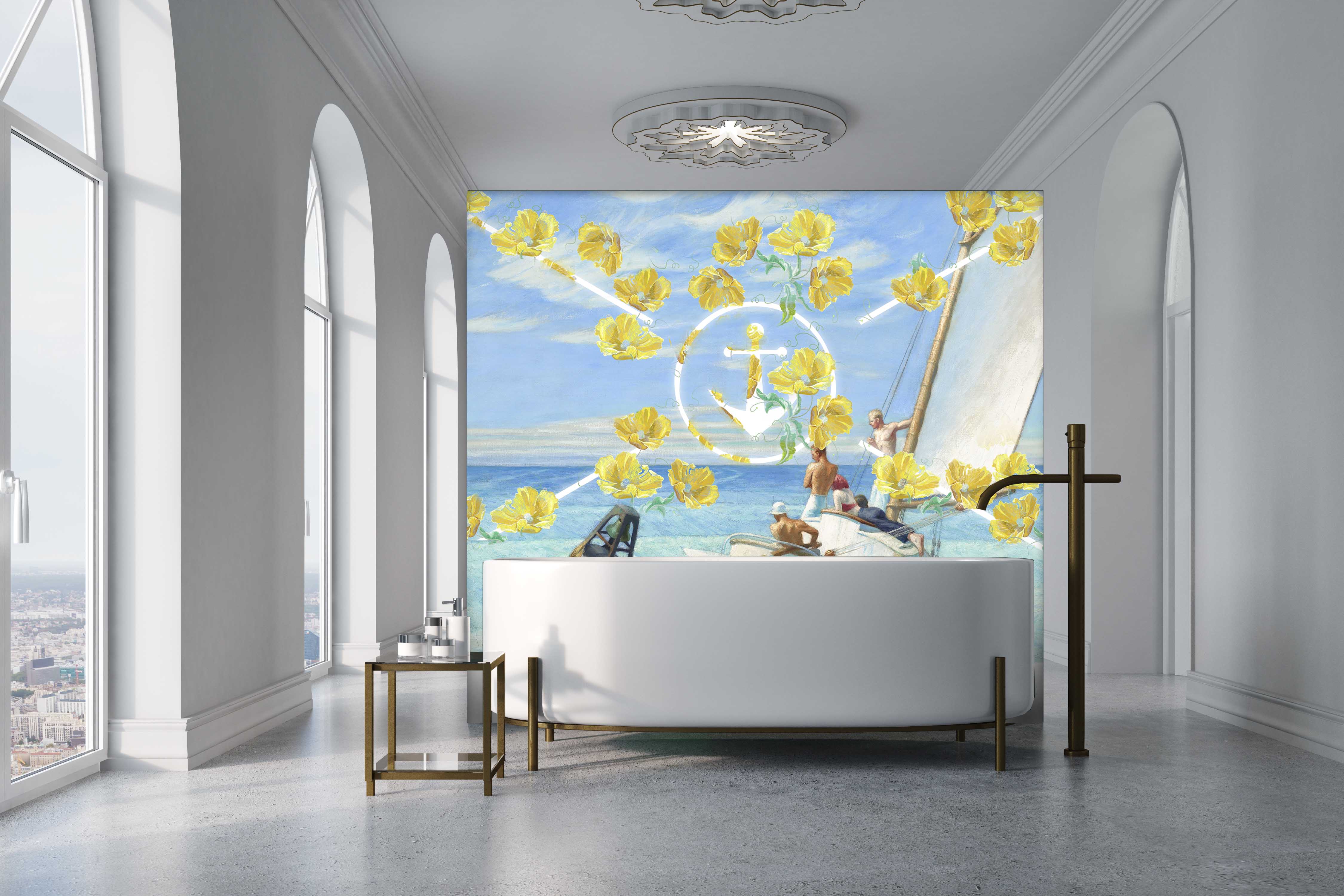 Malba Tapeta Spodní vlna zlatá