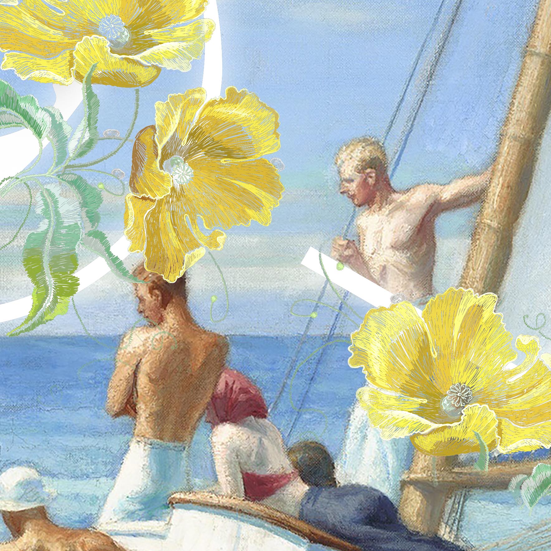 Malba Tapeta Spodní vlna zlatá