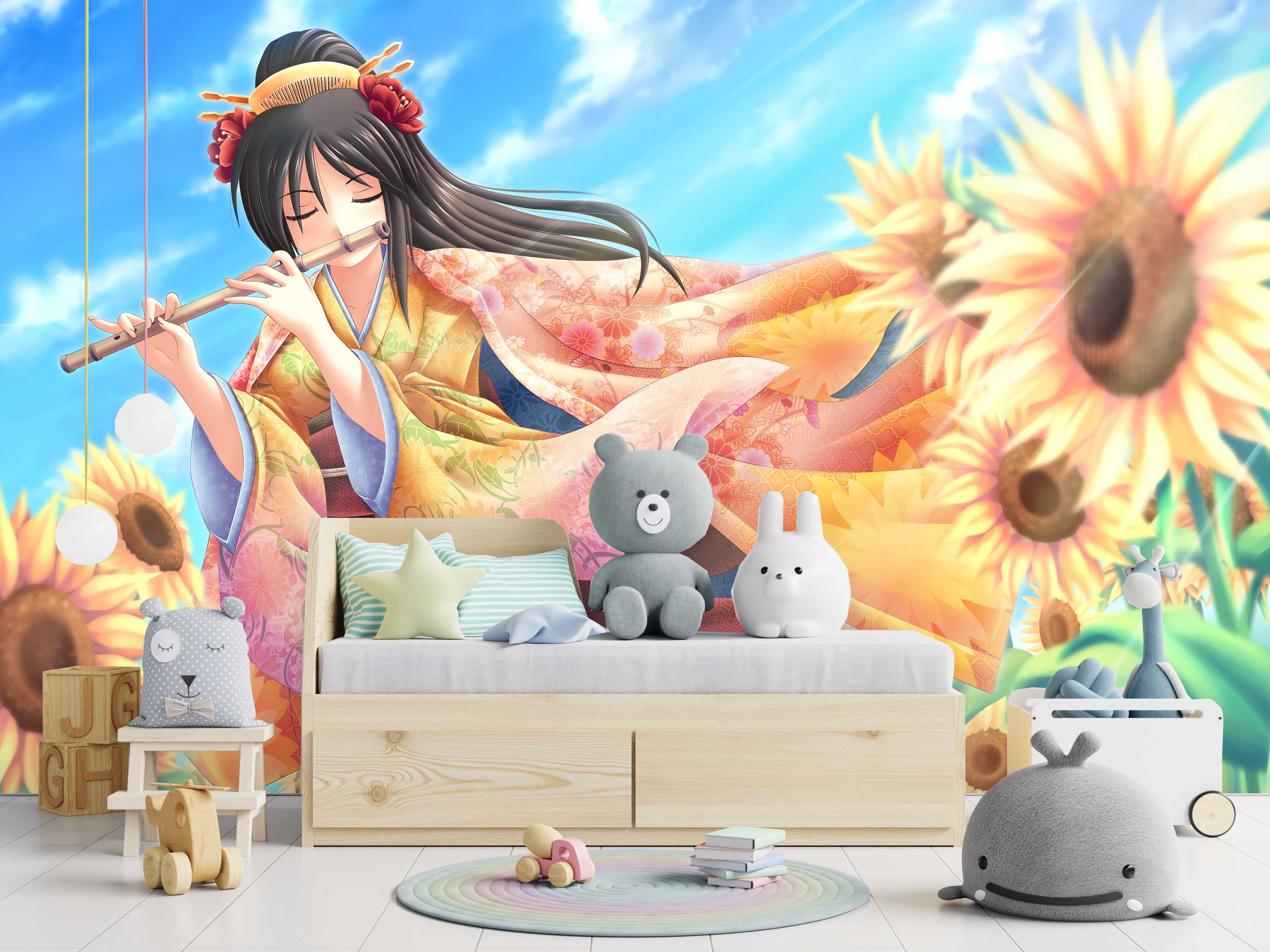 Anime Tapeta dívka s flétnou