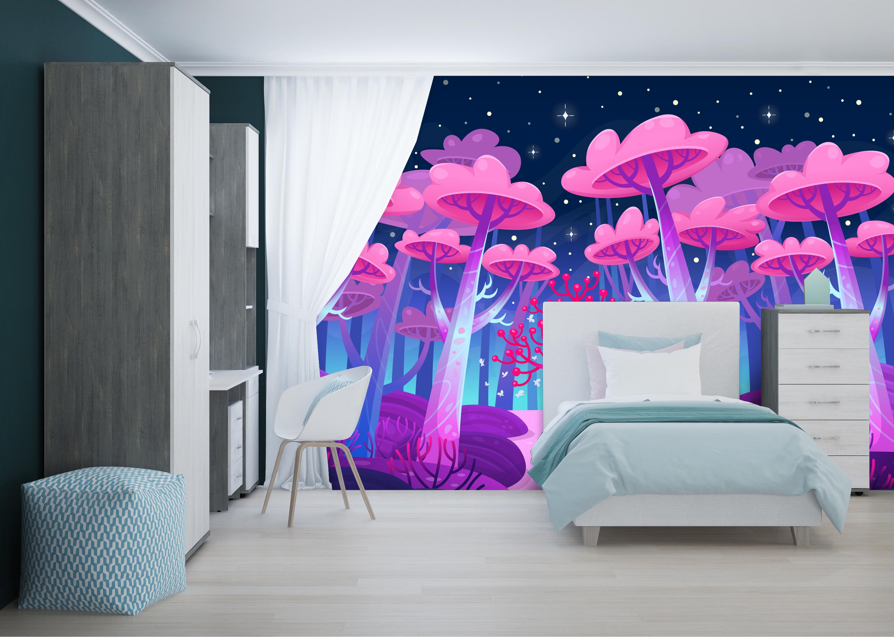 Tapeta Magický les v galaxii