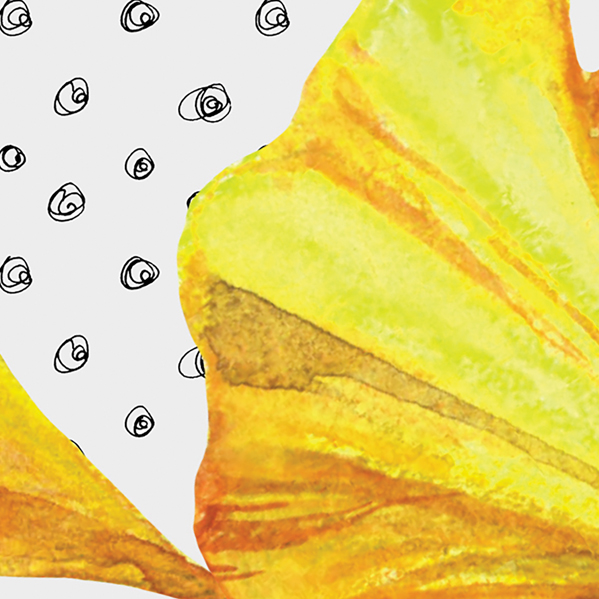 Tapeta Grafická koláž Ginkgo