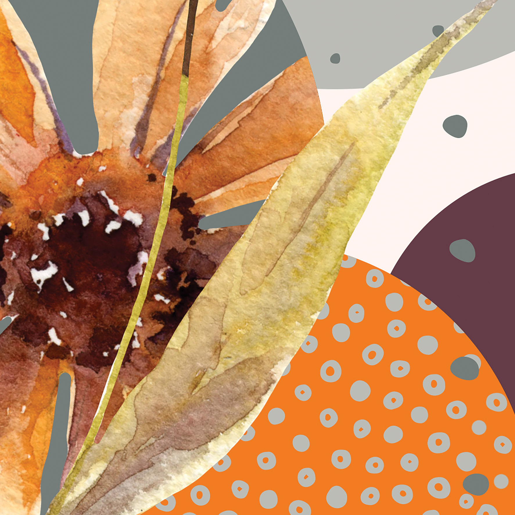 Tapeta Akvarelové květiny a tvary