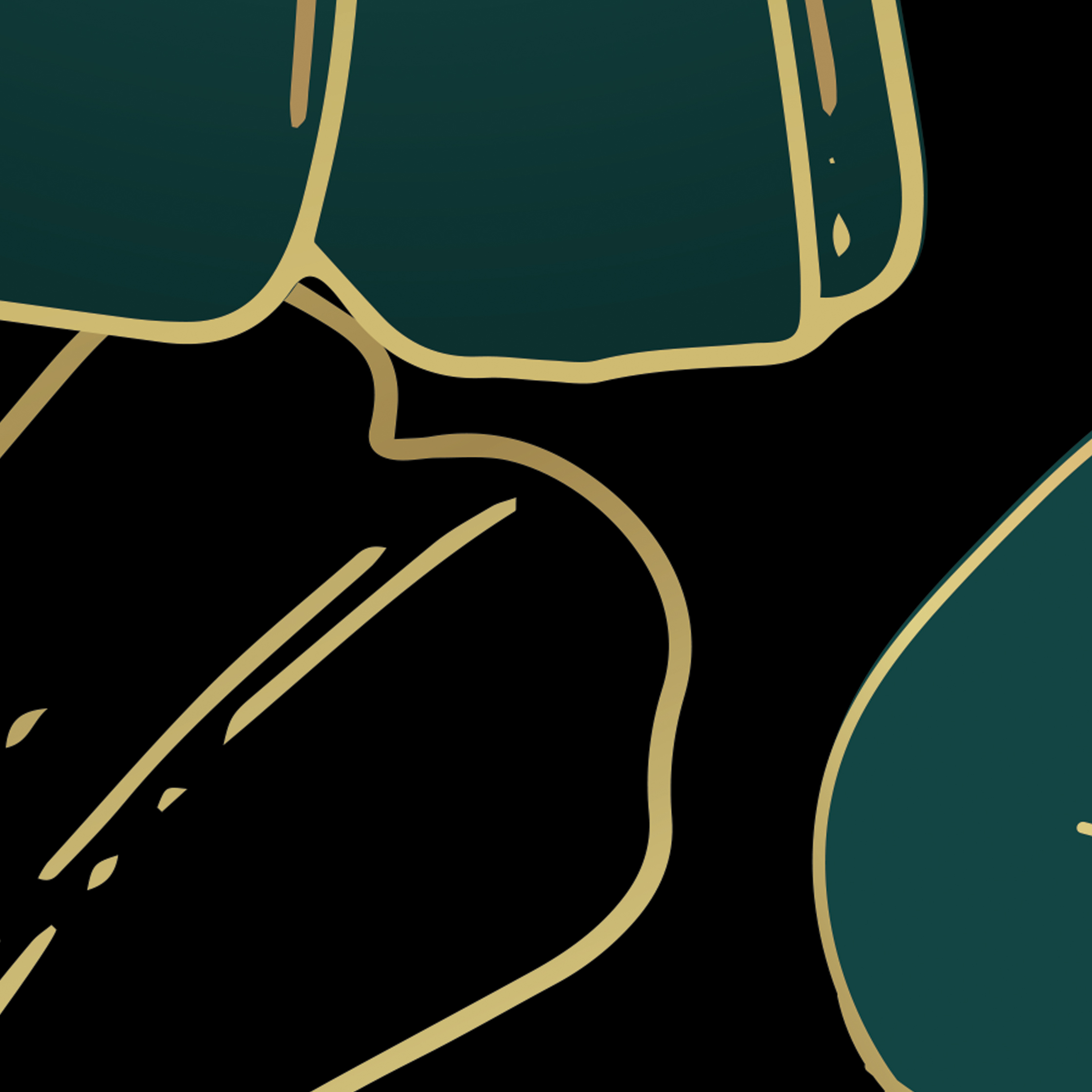 Tapeta Zlaté obrysy Ginkga