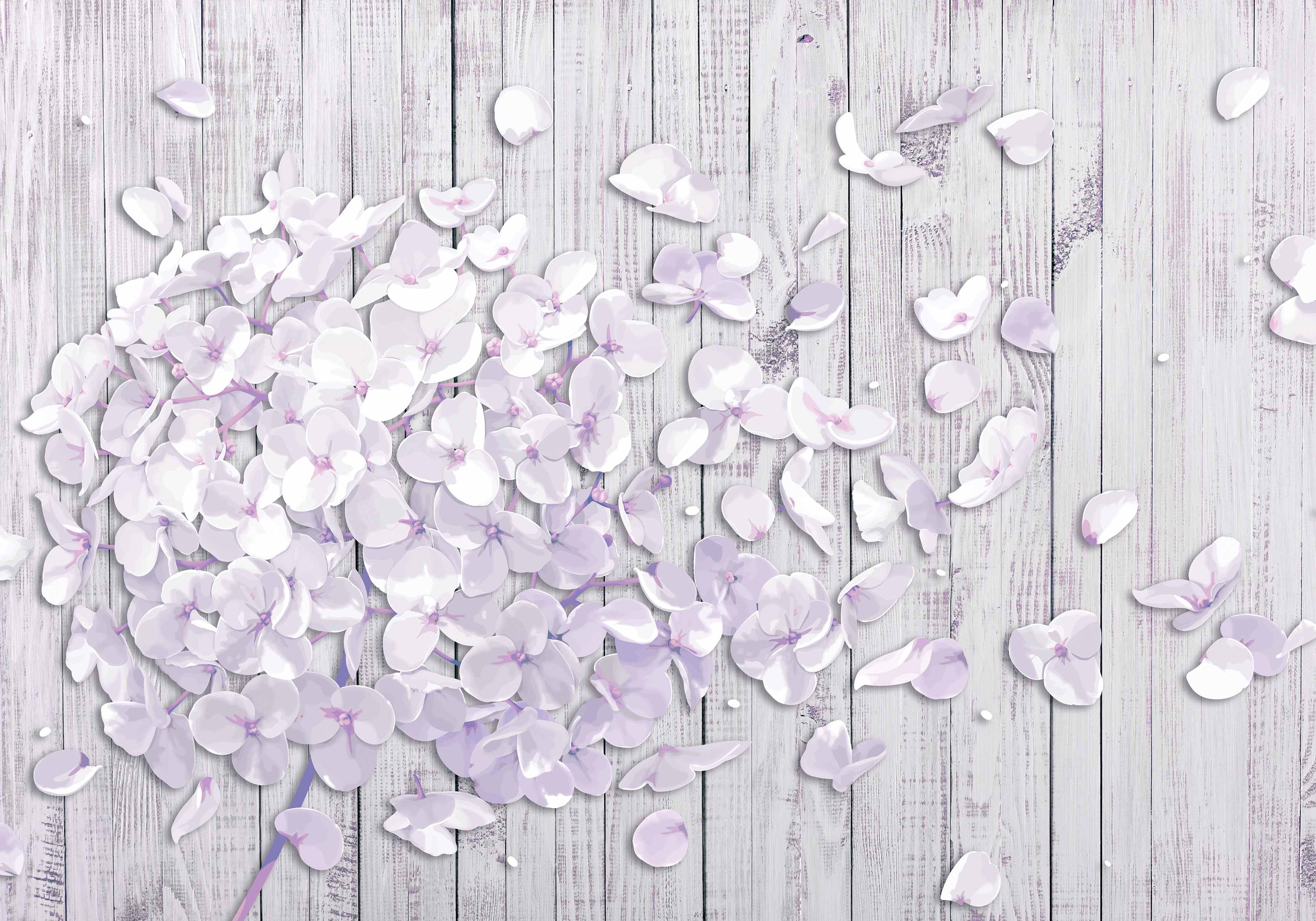 Tapeta 3D odkvétající hortenzie