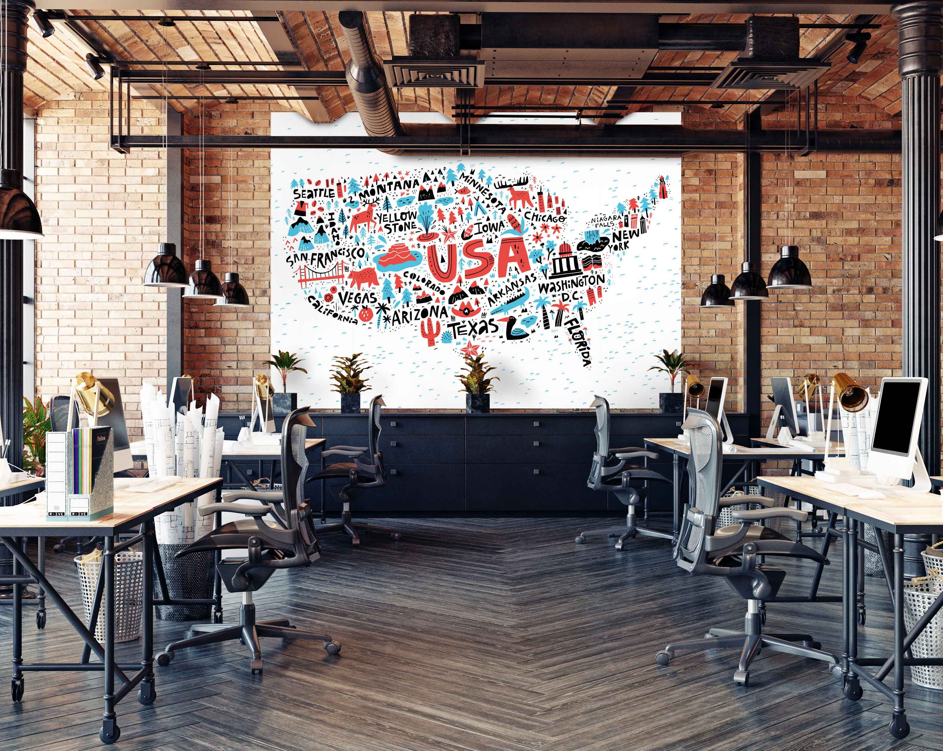 Tapeta grafická mapa USA