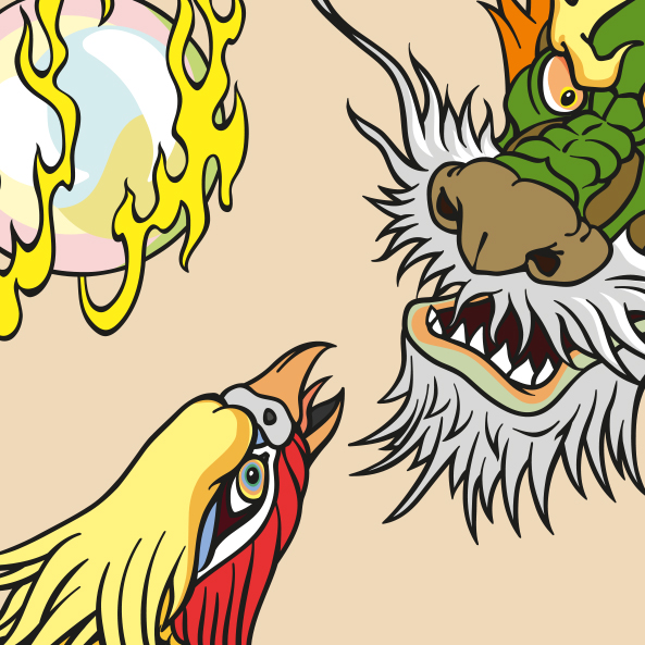 Tapeta čínský drak a Fénix