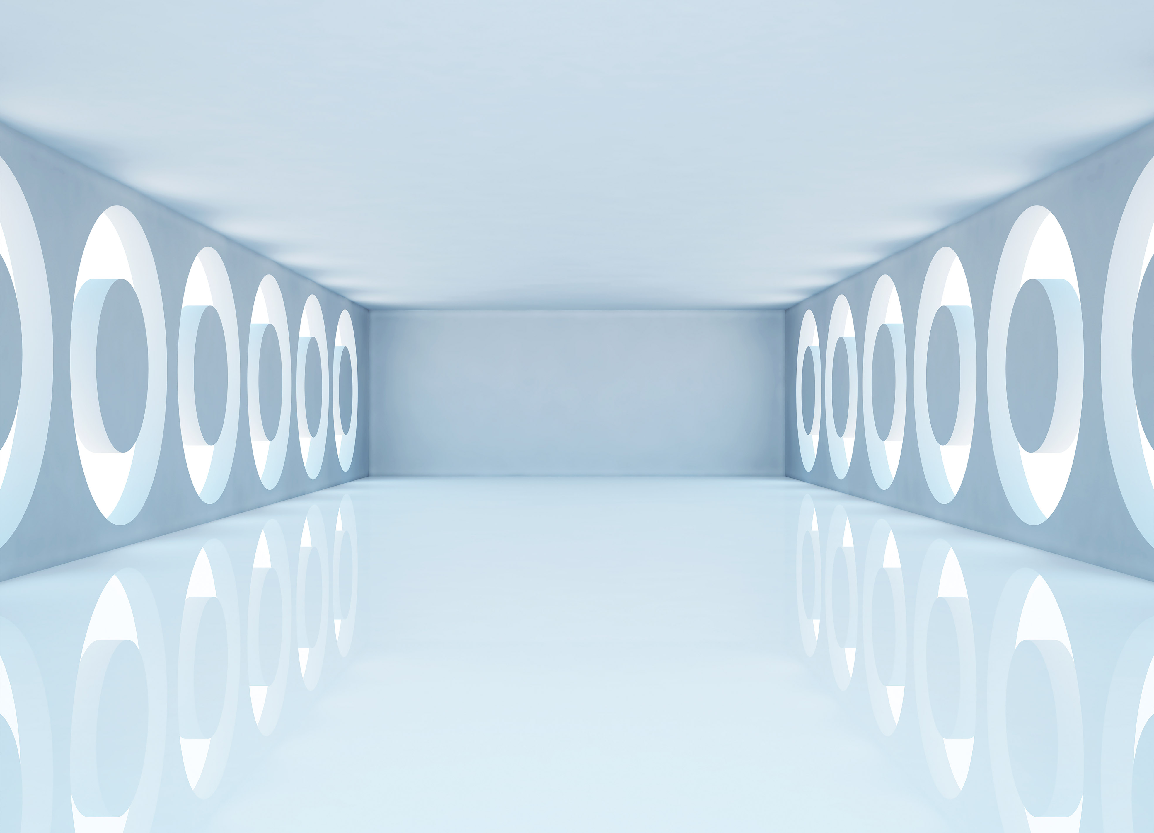 3D tapeta Místnost s kruhy na bocích