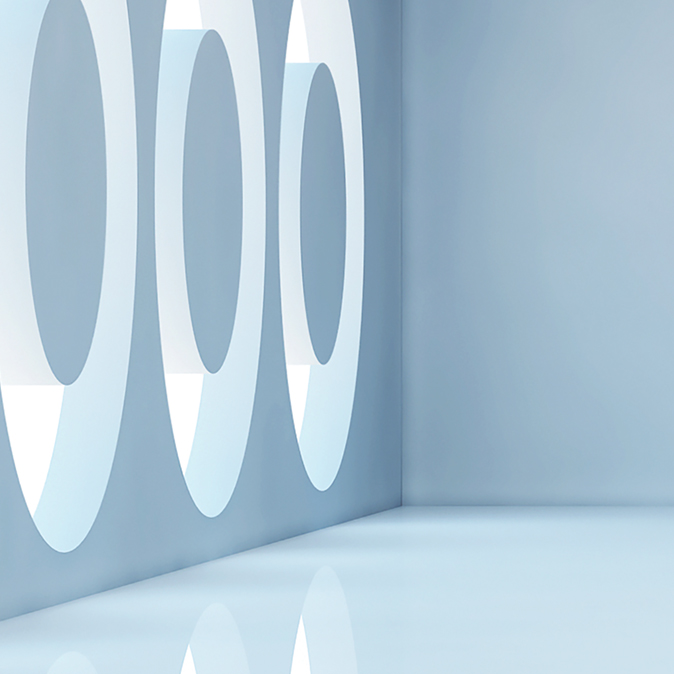 3D tapeta Místnost s kruhy na bocích