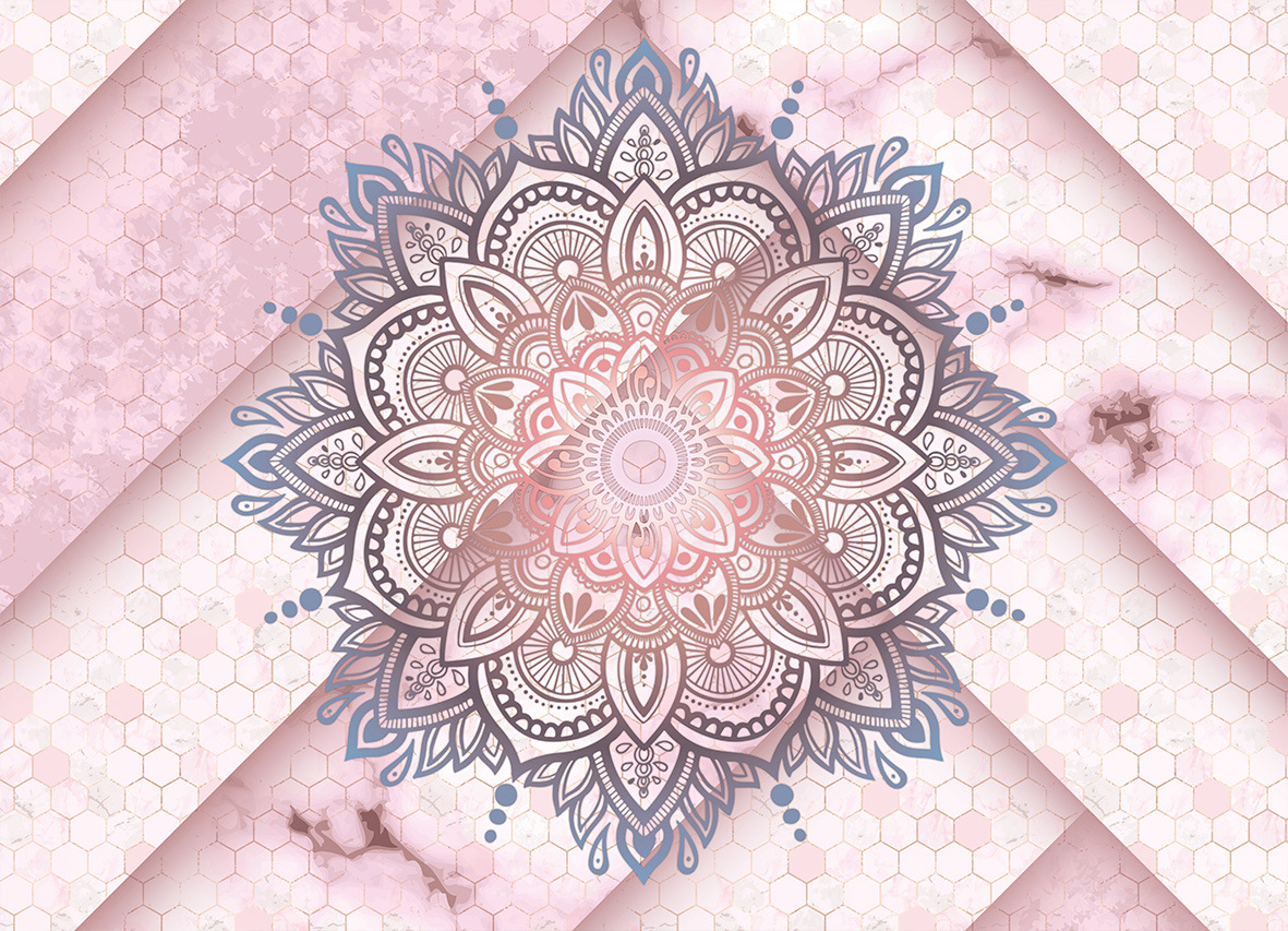 Tapeta Mandala s hexagony