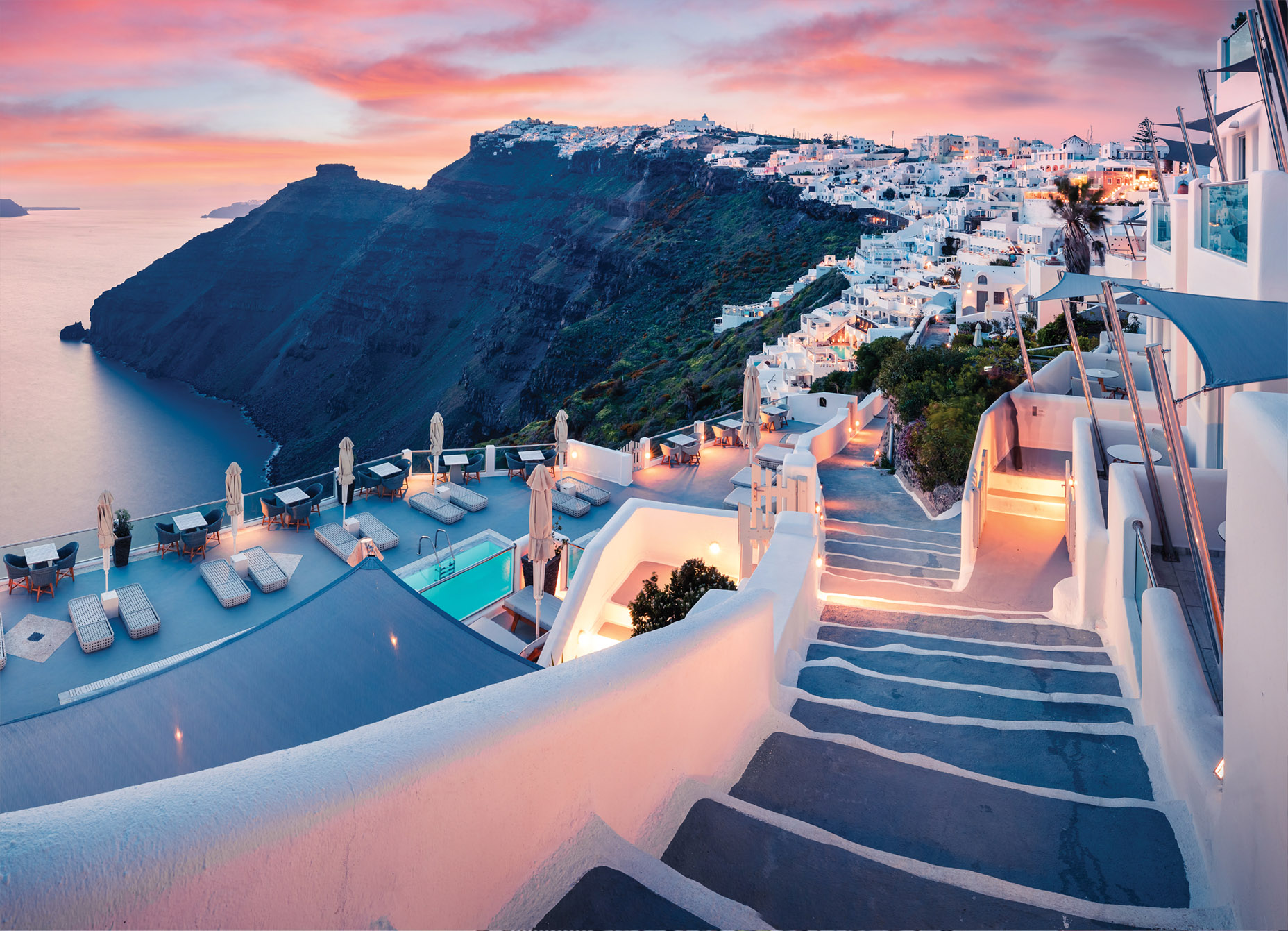 Tapeta Santorini večer