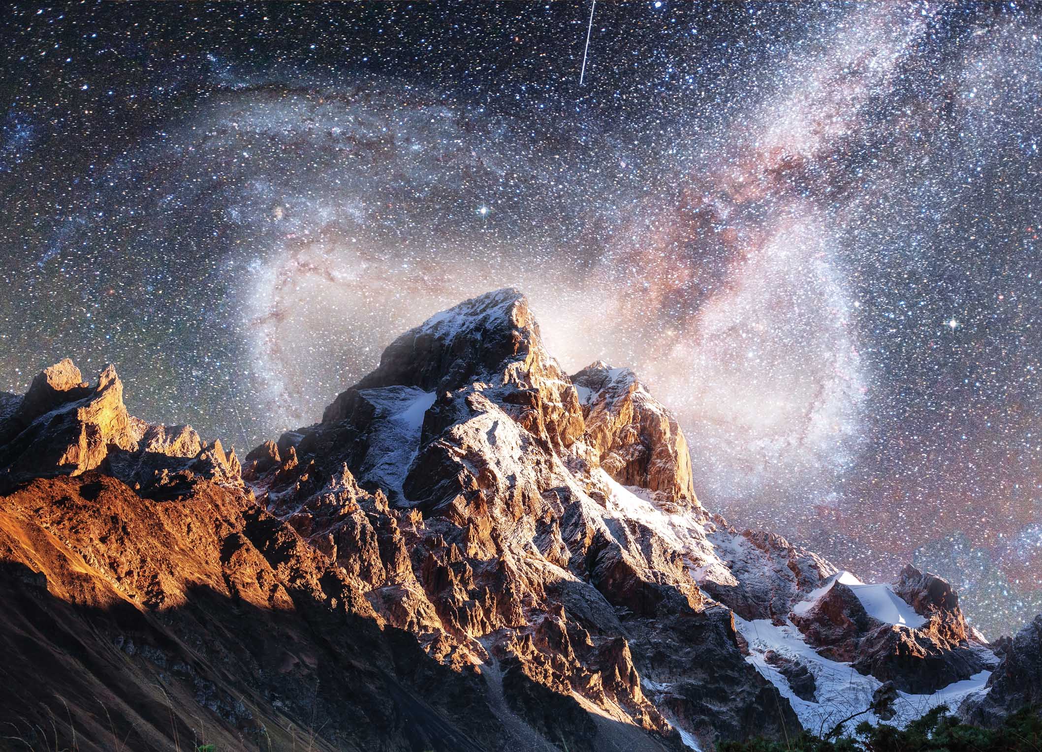 Tapeta Hory s noční oblohou