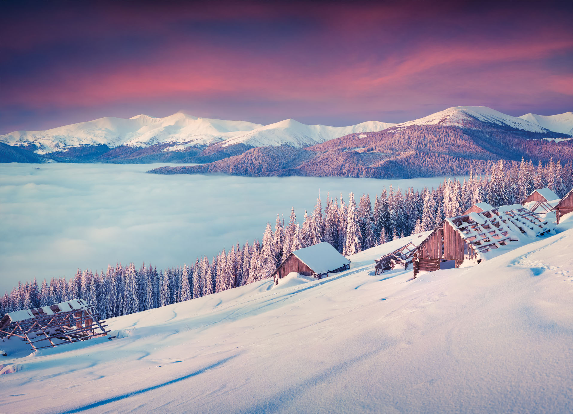 Tapeta Horská zimní krajina