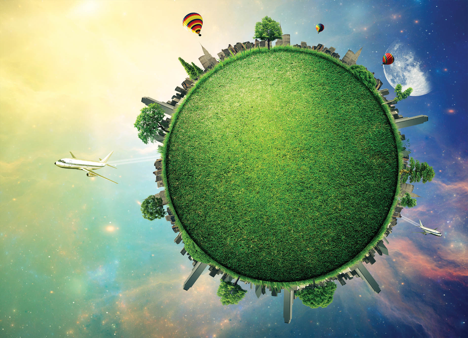 Tapeta Abstrakt zelená planeta