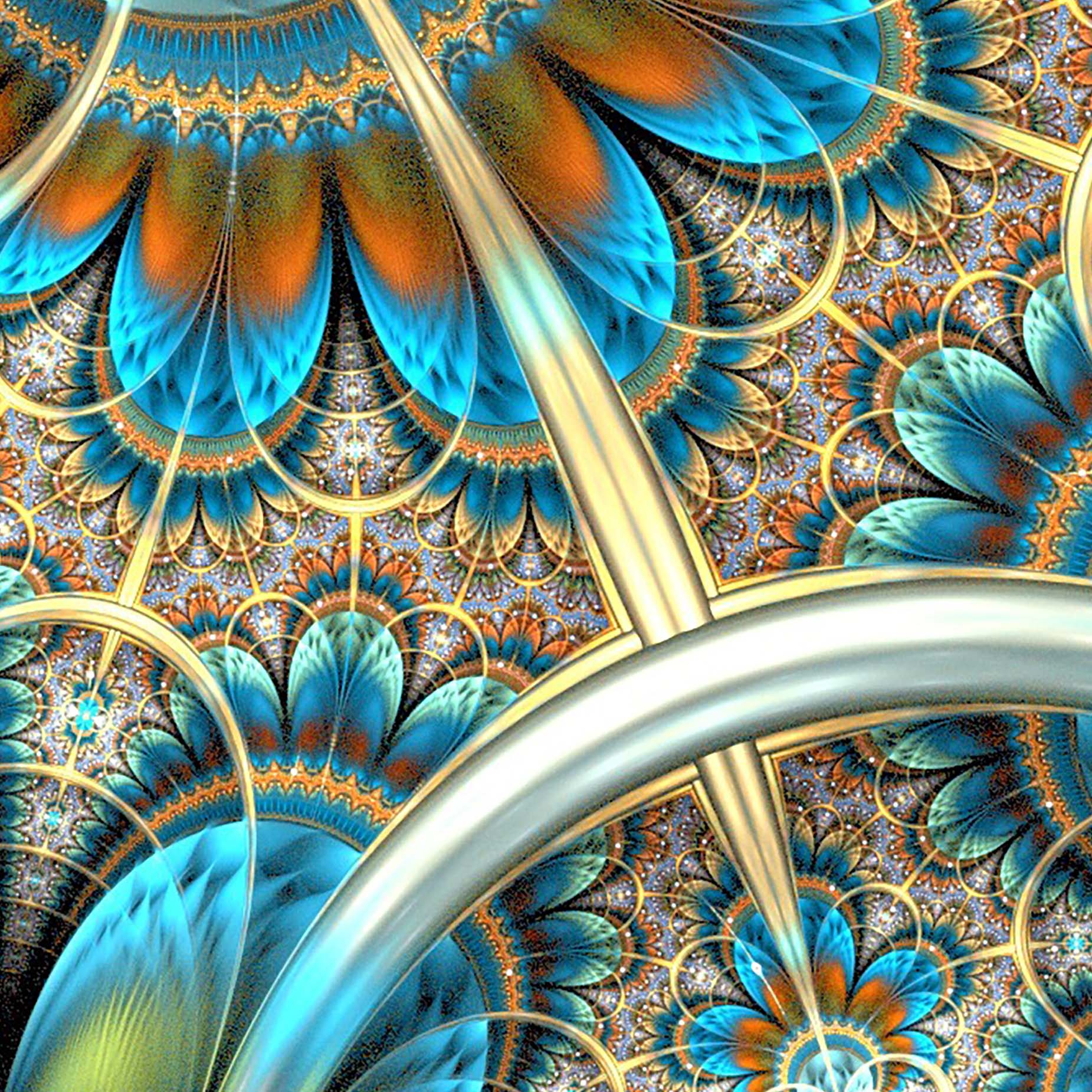 Tapeta Modro-zlaté obrazce