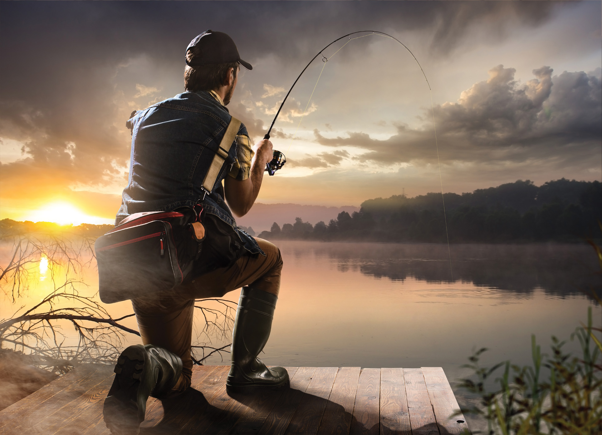 Tapeta Rybář na molu