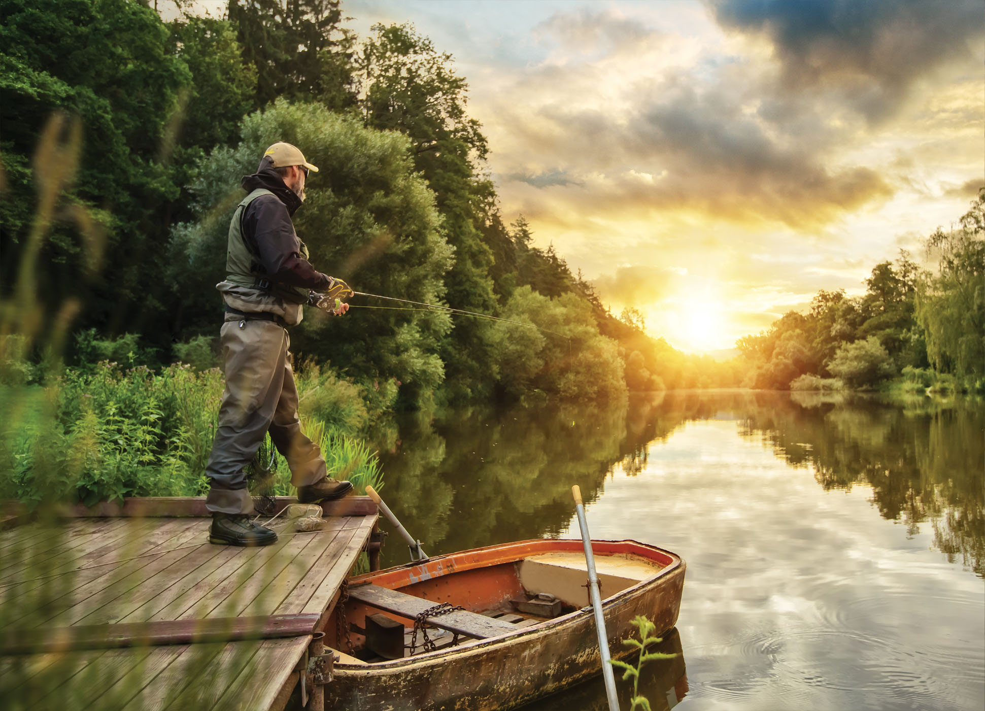 Tapeta Rybář s prutem