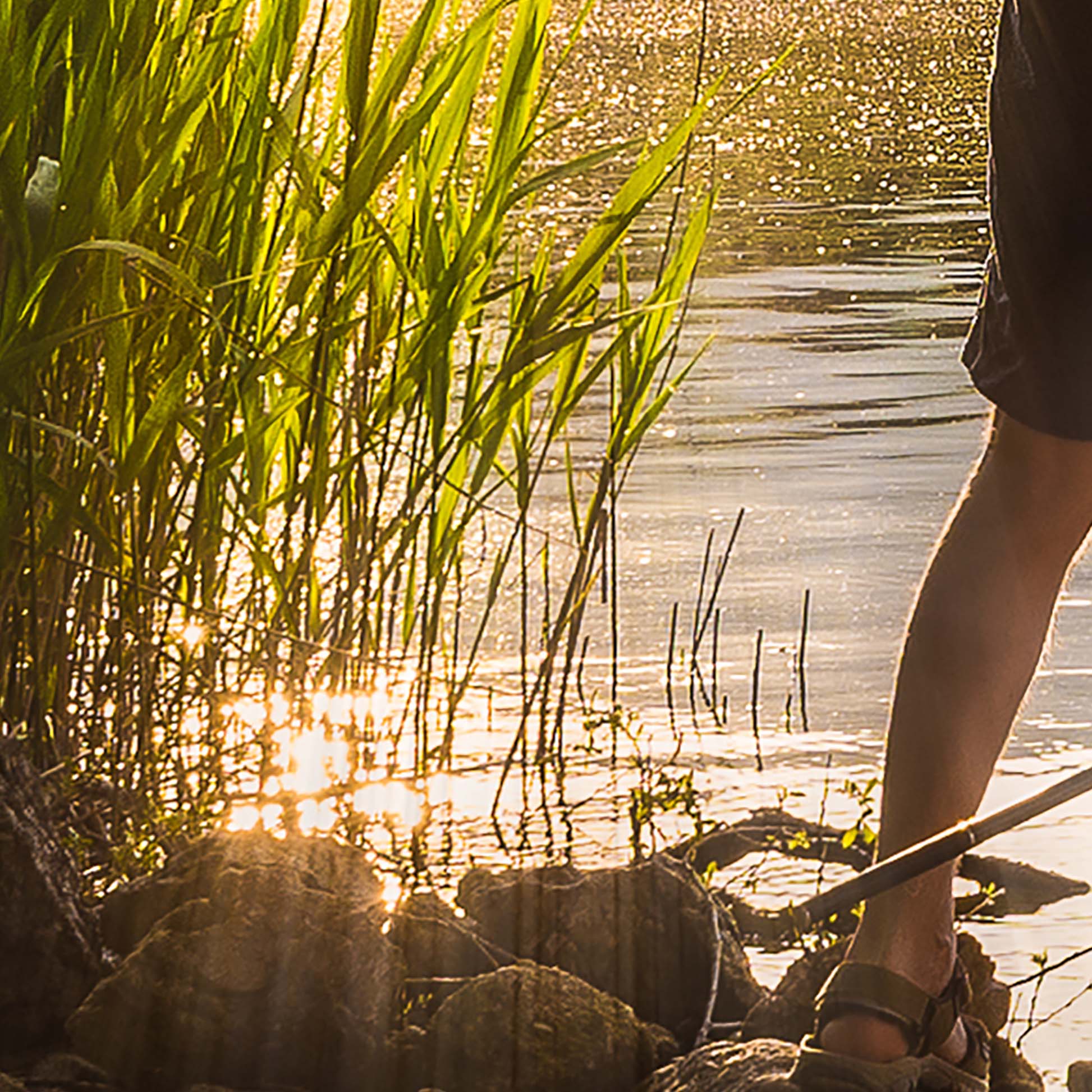 Tapeta Východ slunce a rybář