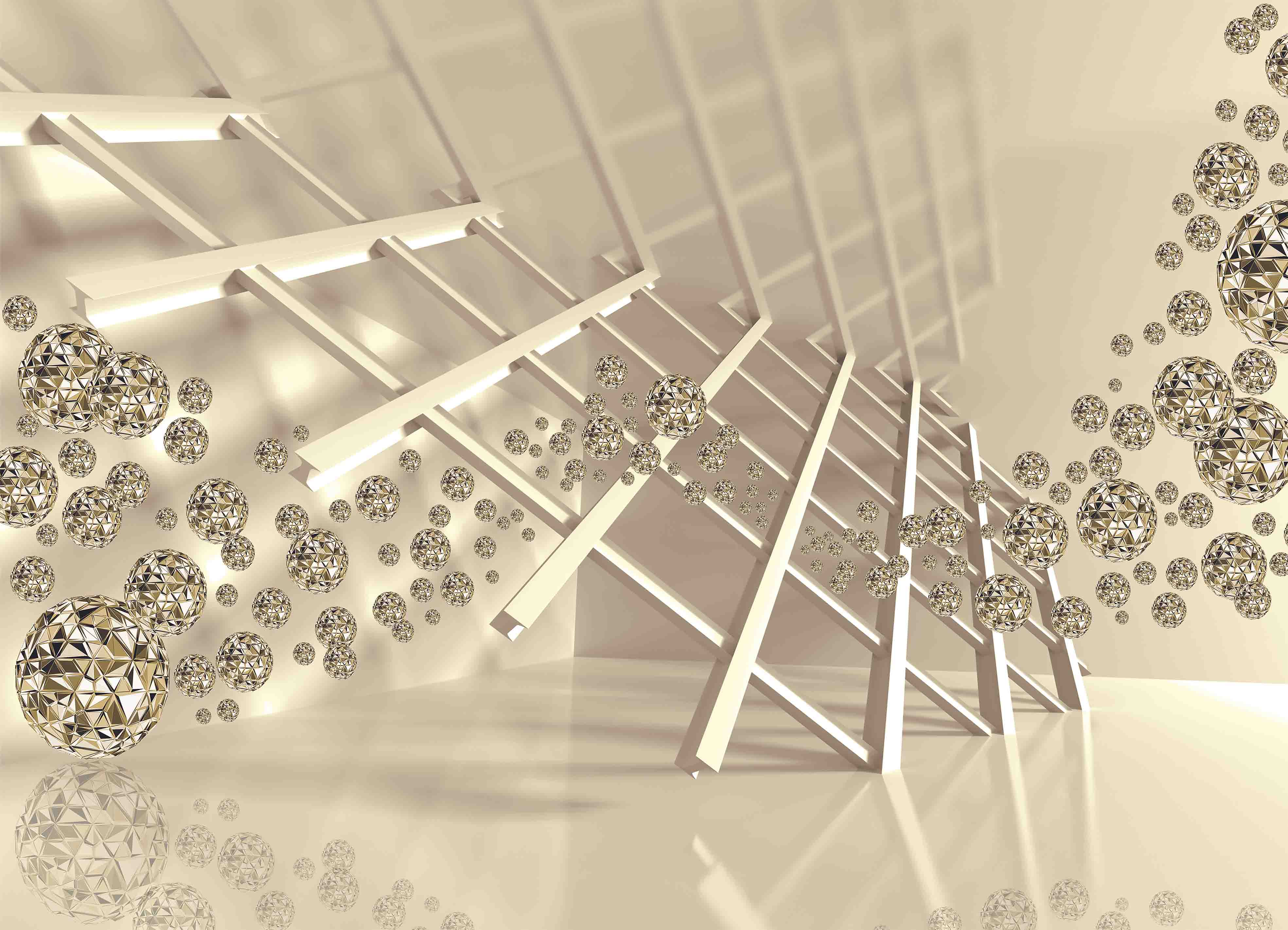 Tapeta 3D zlatá abstrakce