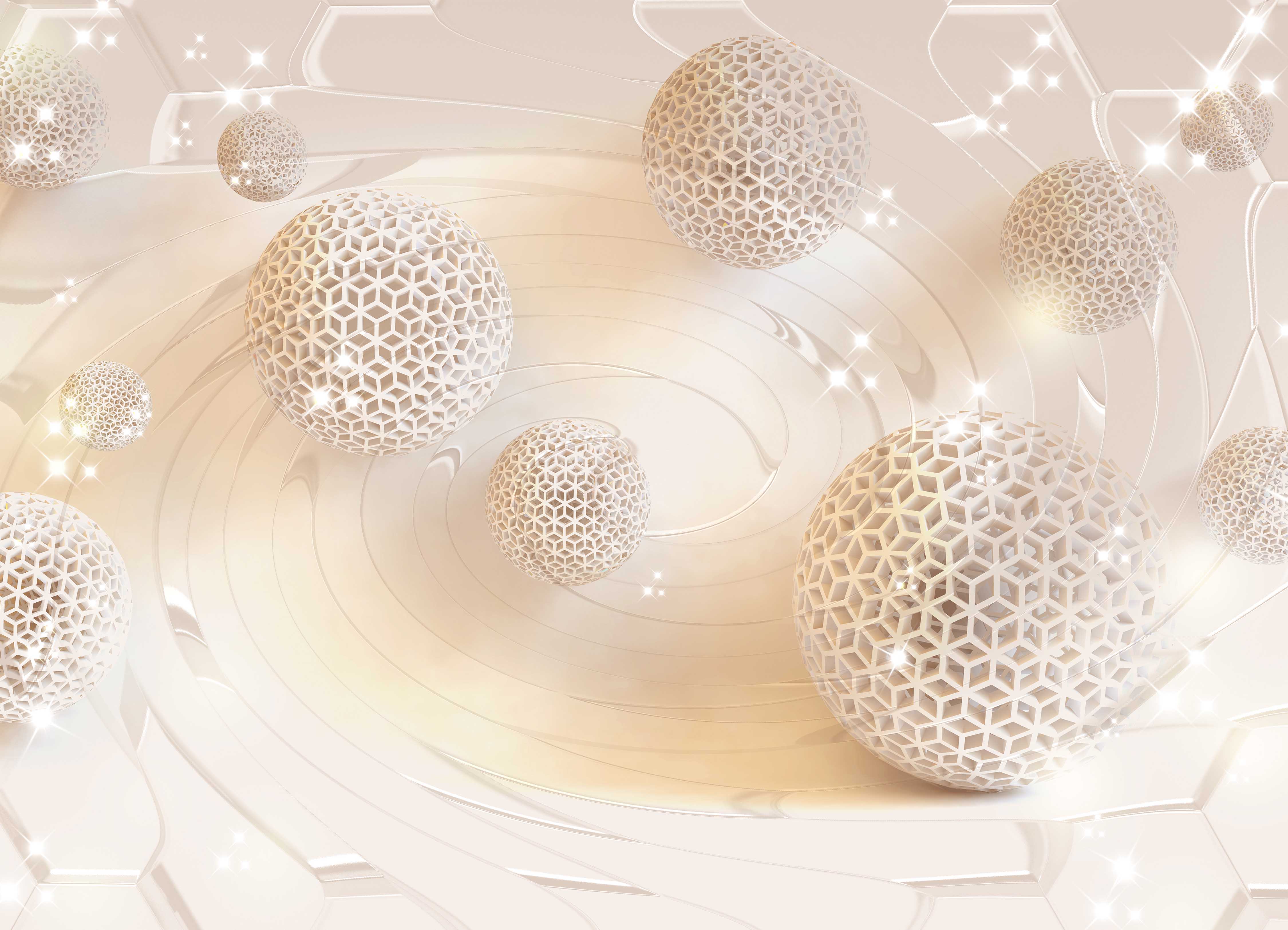 Tapeta krémová 3D abstrakce