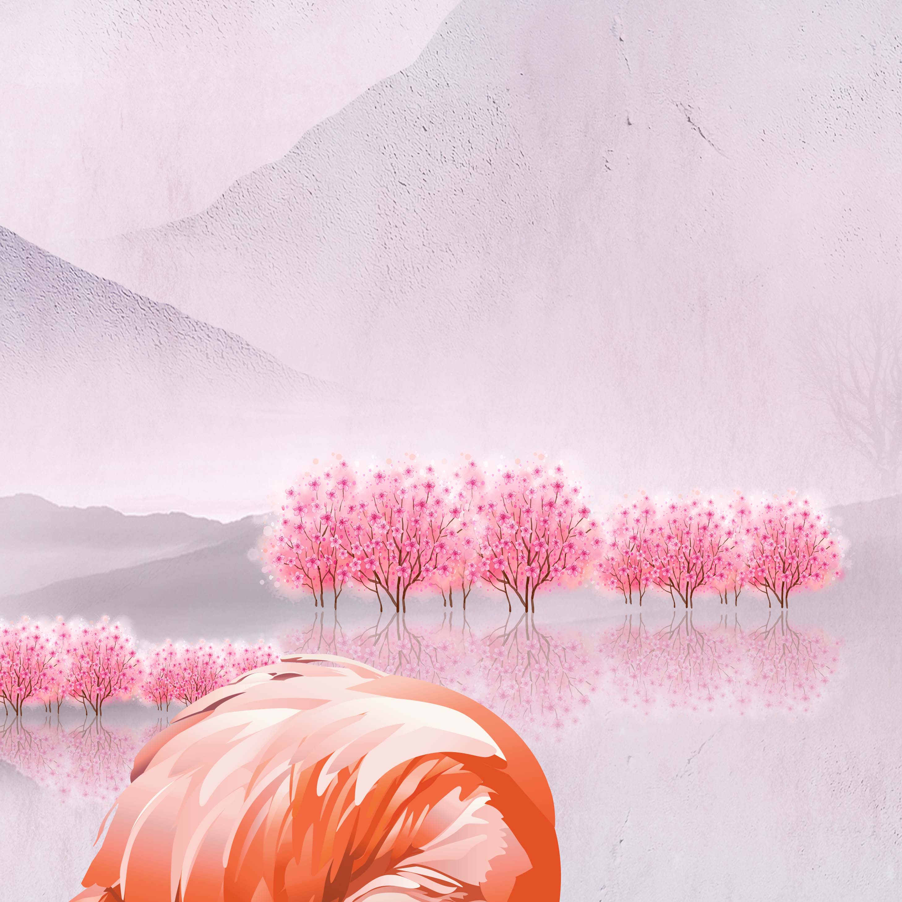 Tapeta Malovaní plameňáci